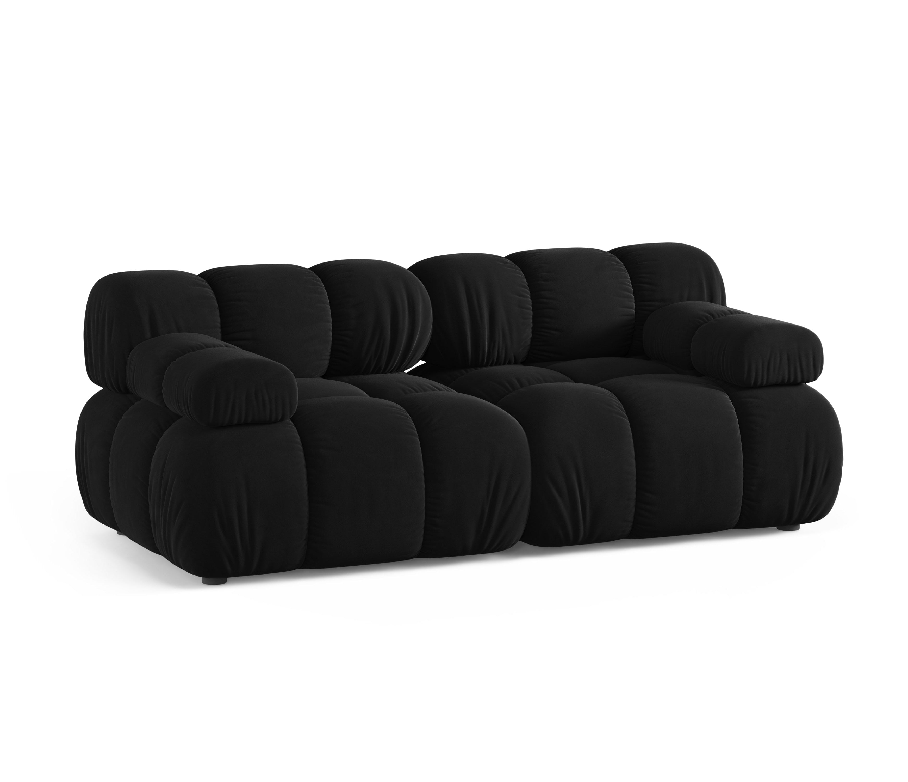 Modulaire fluwelen 2-zitsbank BELLIS zwart