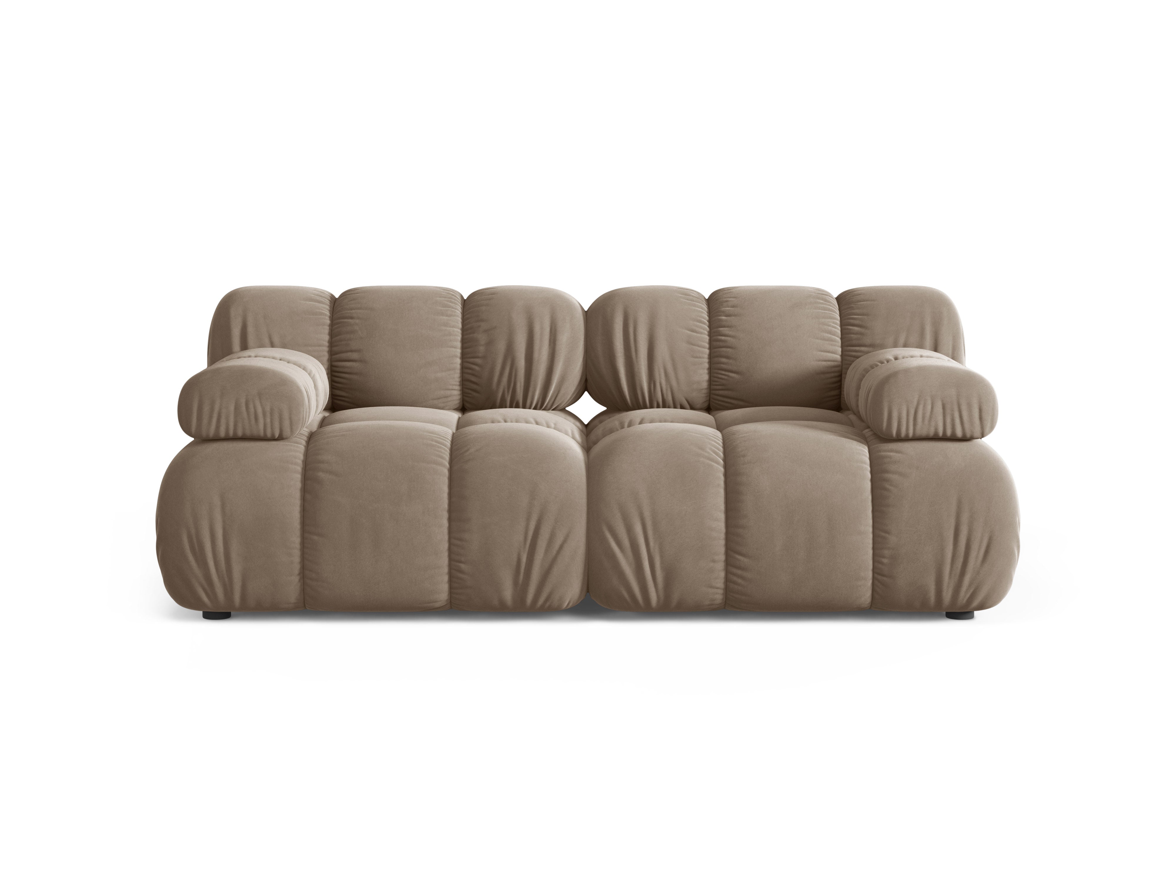 Modulaire fluwelen 2-zitsbank BELLIS cappuccino