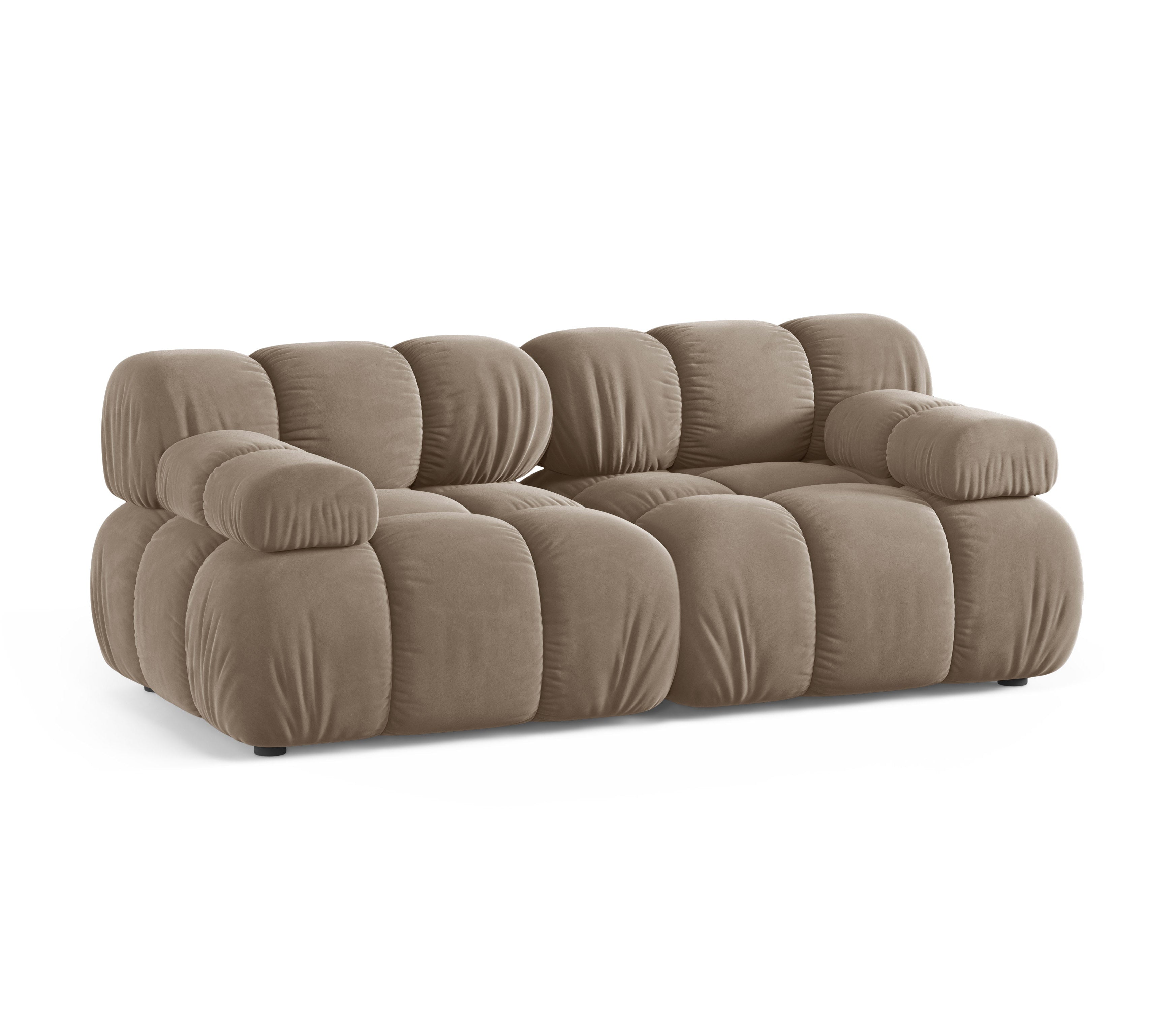 Modulaire fluwelen 2-zitsbank BELLIS cappuccino