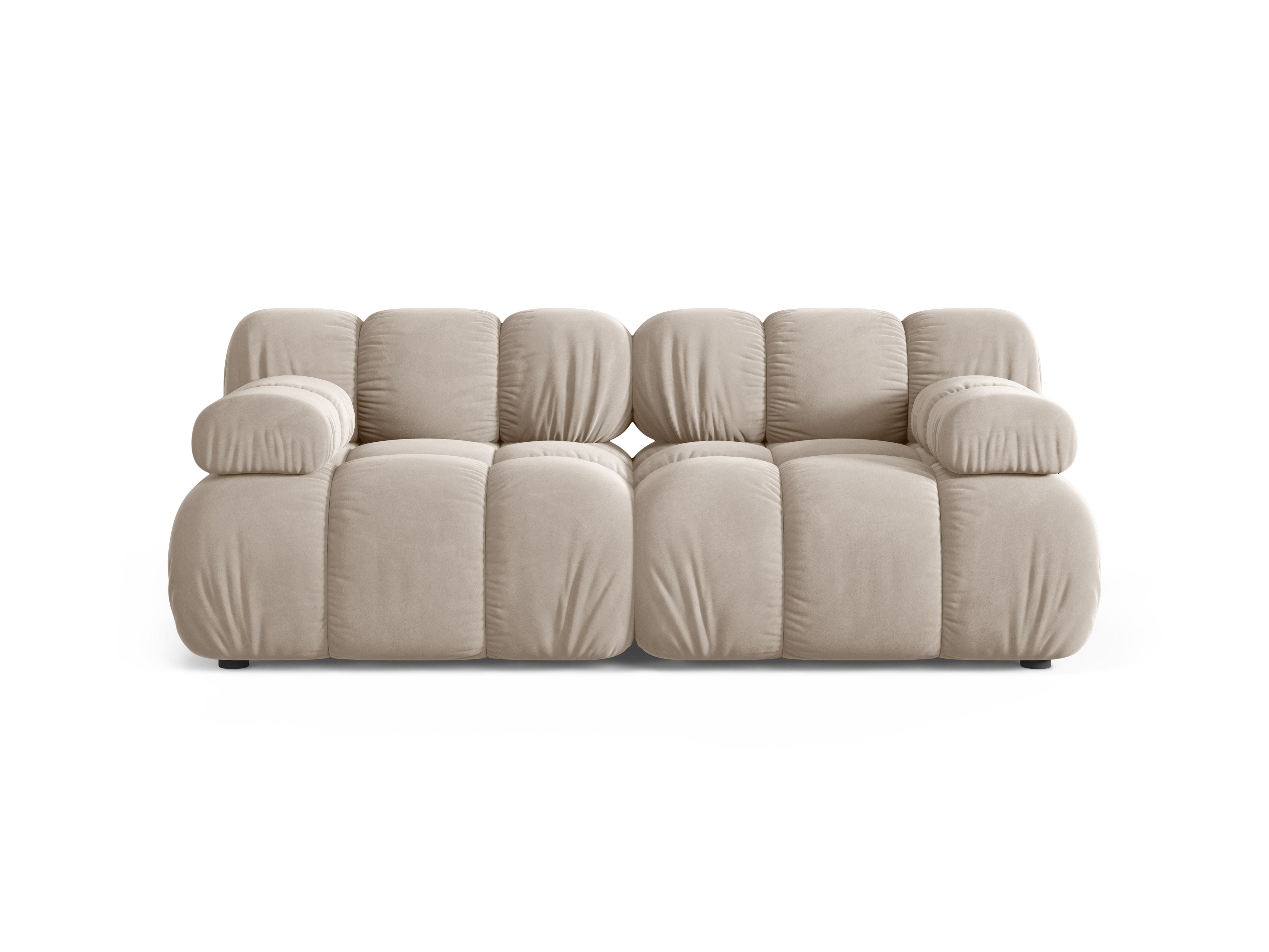 Modulaire 2-zits fluwelen bank BELLIS in beige
