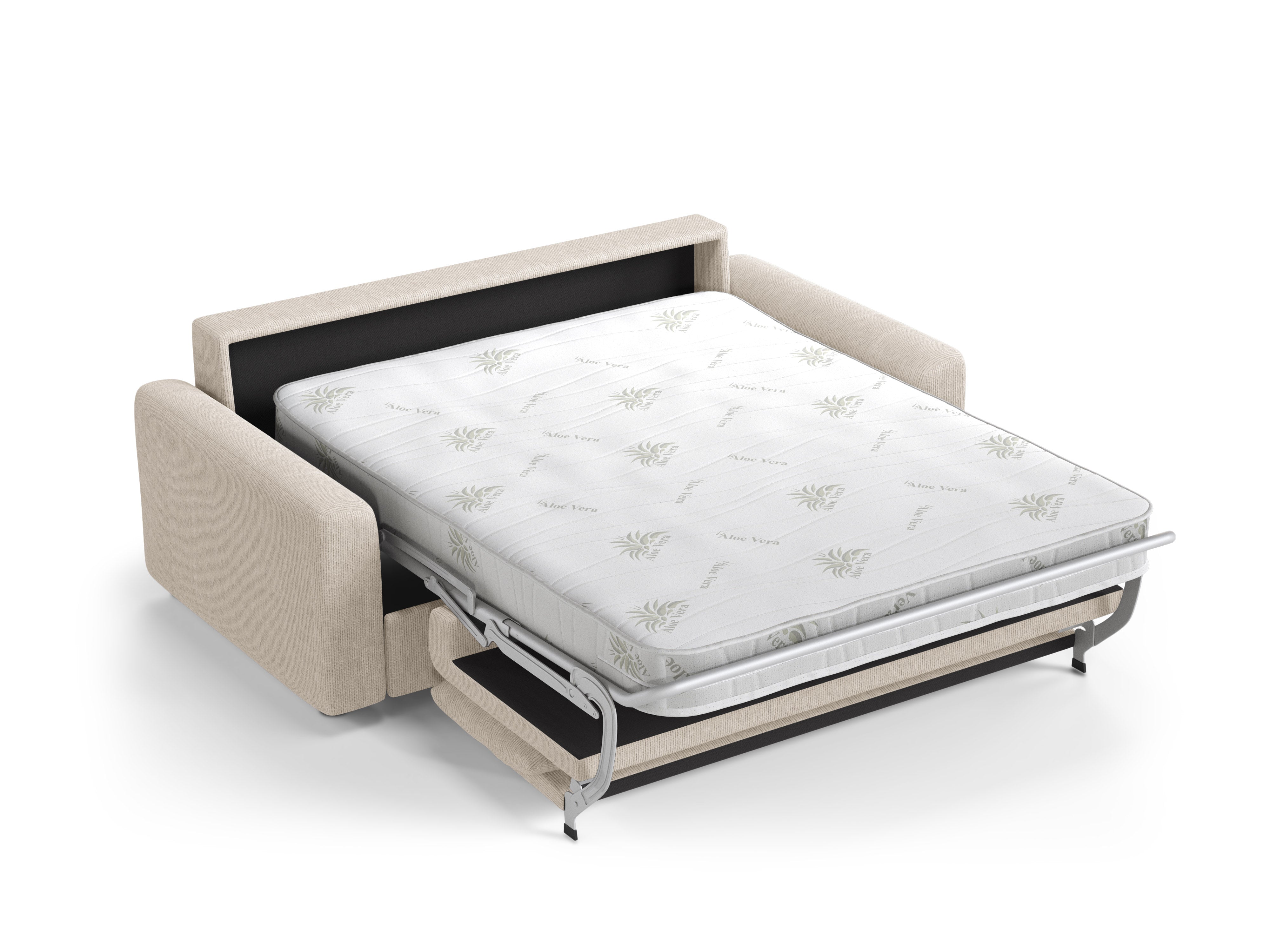 Sofa 3-Sitzer mit Schlaffunktion DAVID hellbeige Melange
