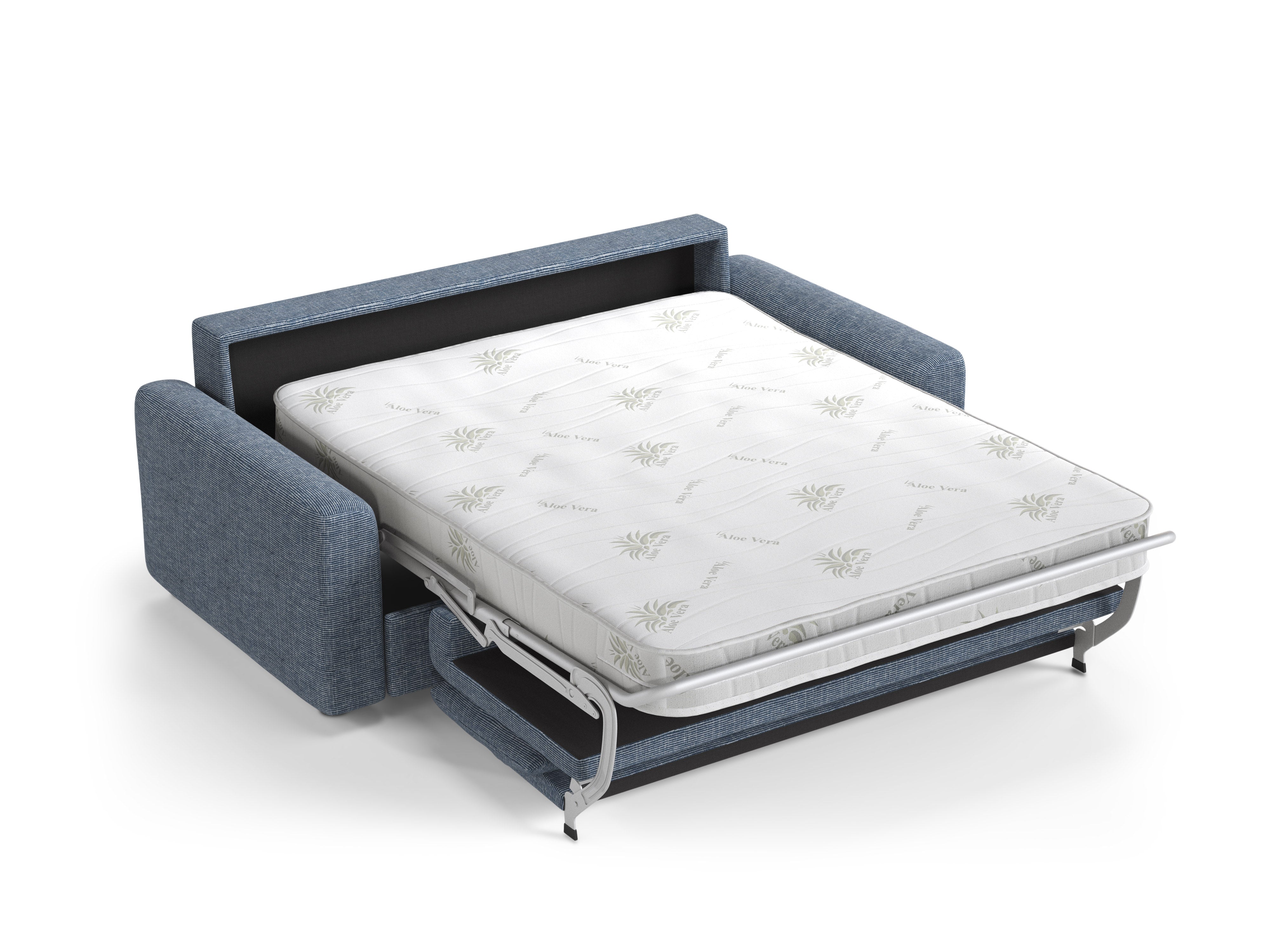 Sofa 3-zits met slaapfunctie DAVID blauw gemêleerd