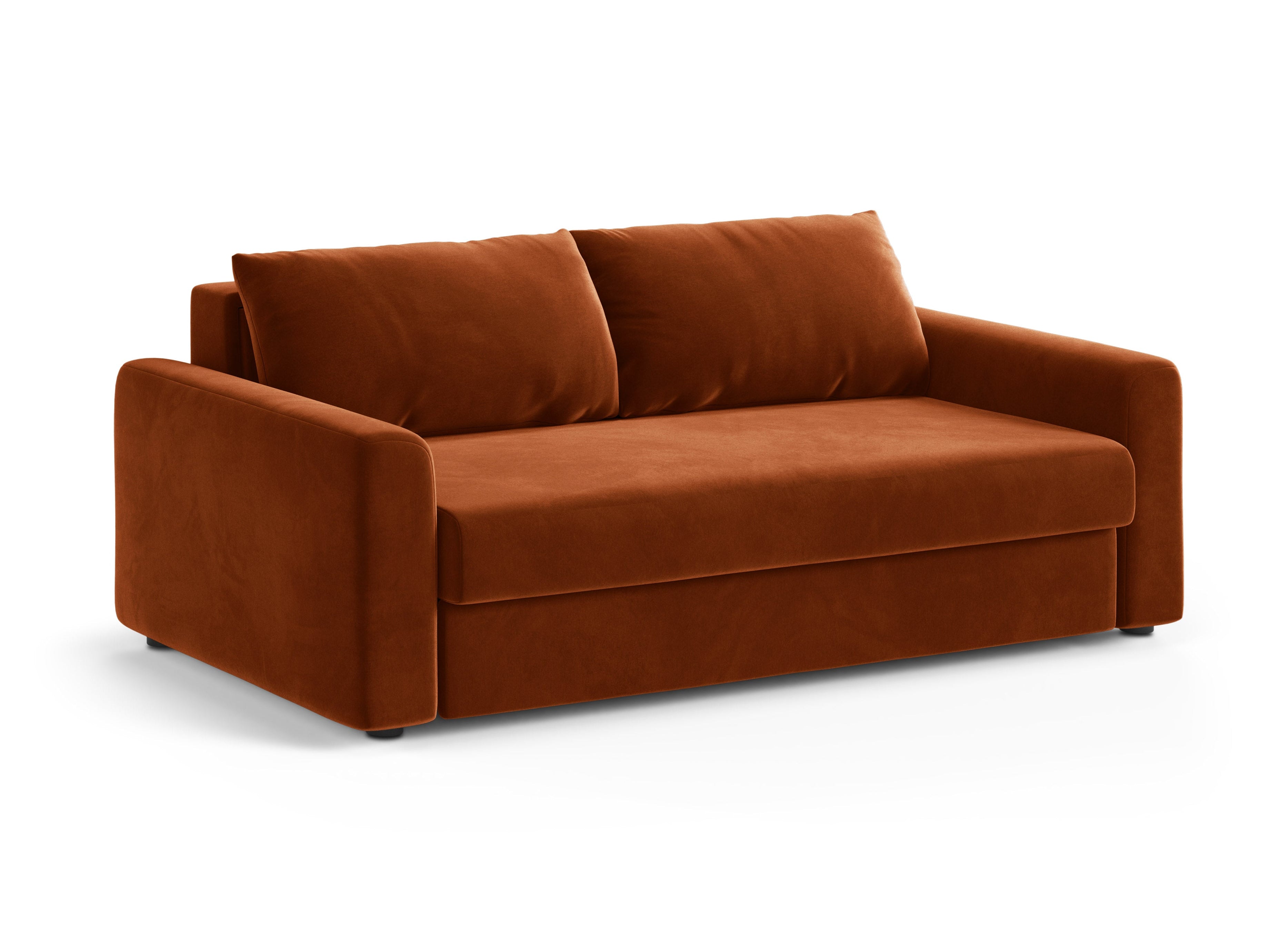 Sofa aus Samt für 3 Personen mit Schlaf-Funktion DAVID terrakotta