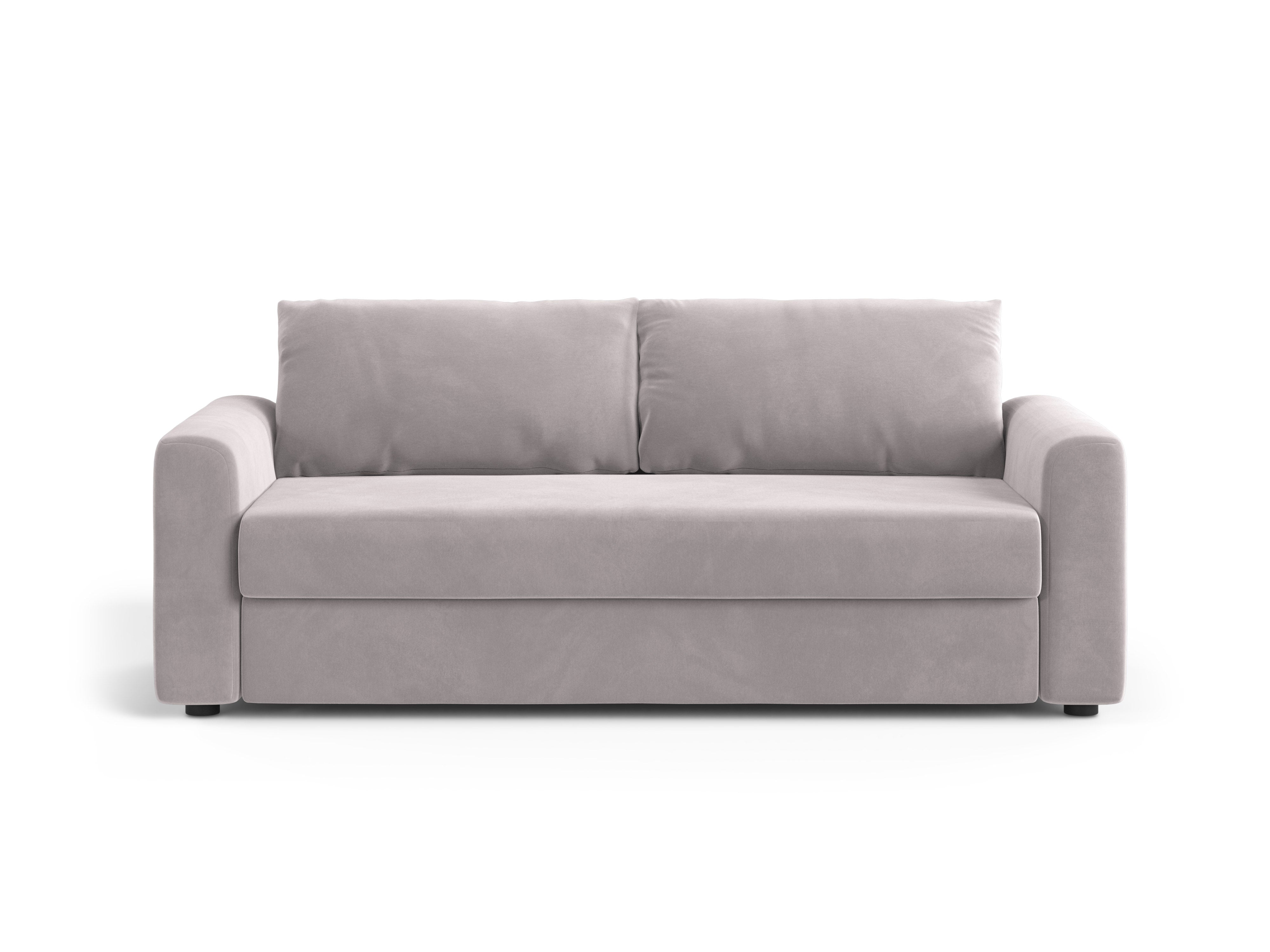 Sofa van fluweel 3-zits met slaapfunctie DAVID lichtgrijs