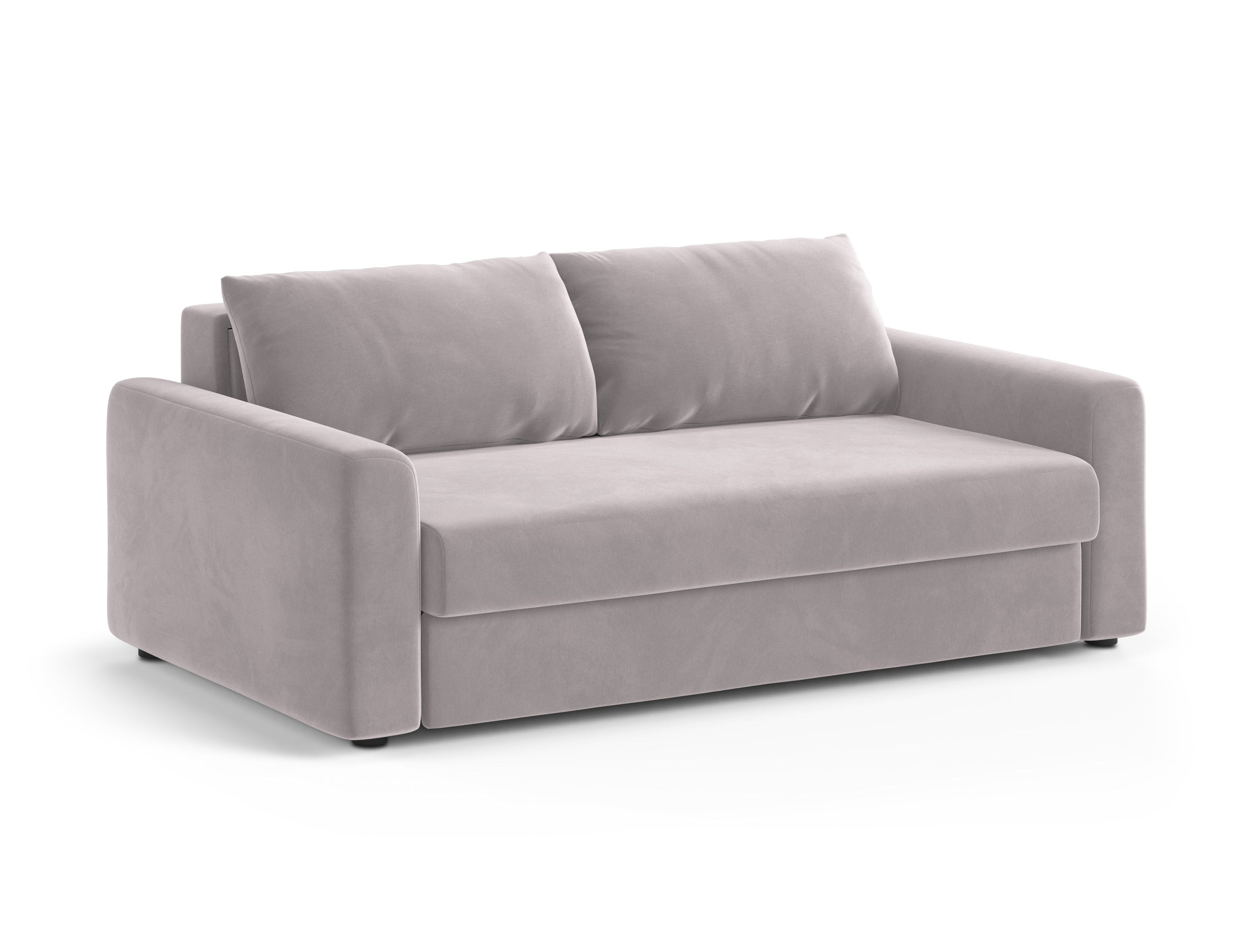 Sofa van fluweel 3-zits met slaapfunctie DAVID lichtgrijs