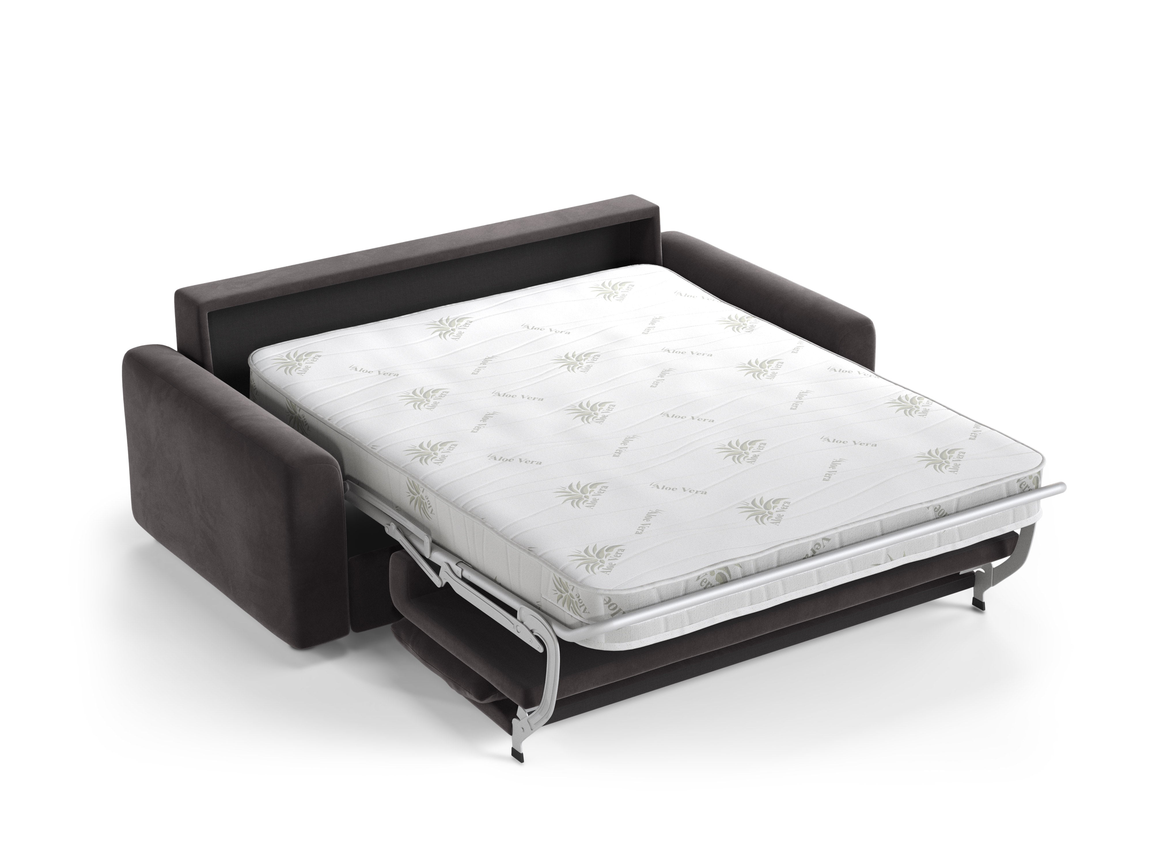 DAVID Dark Gray Velvet 3-Seater Sofa with Sleeping Function