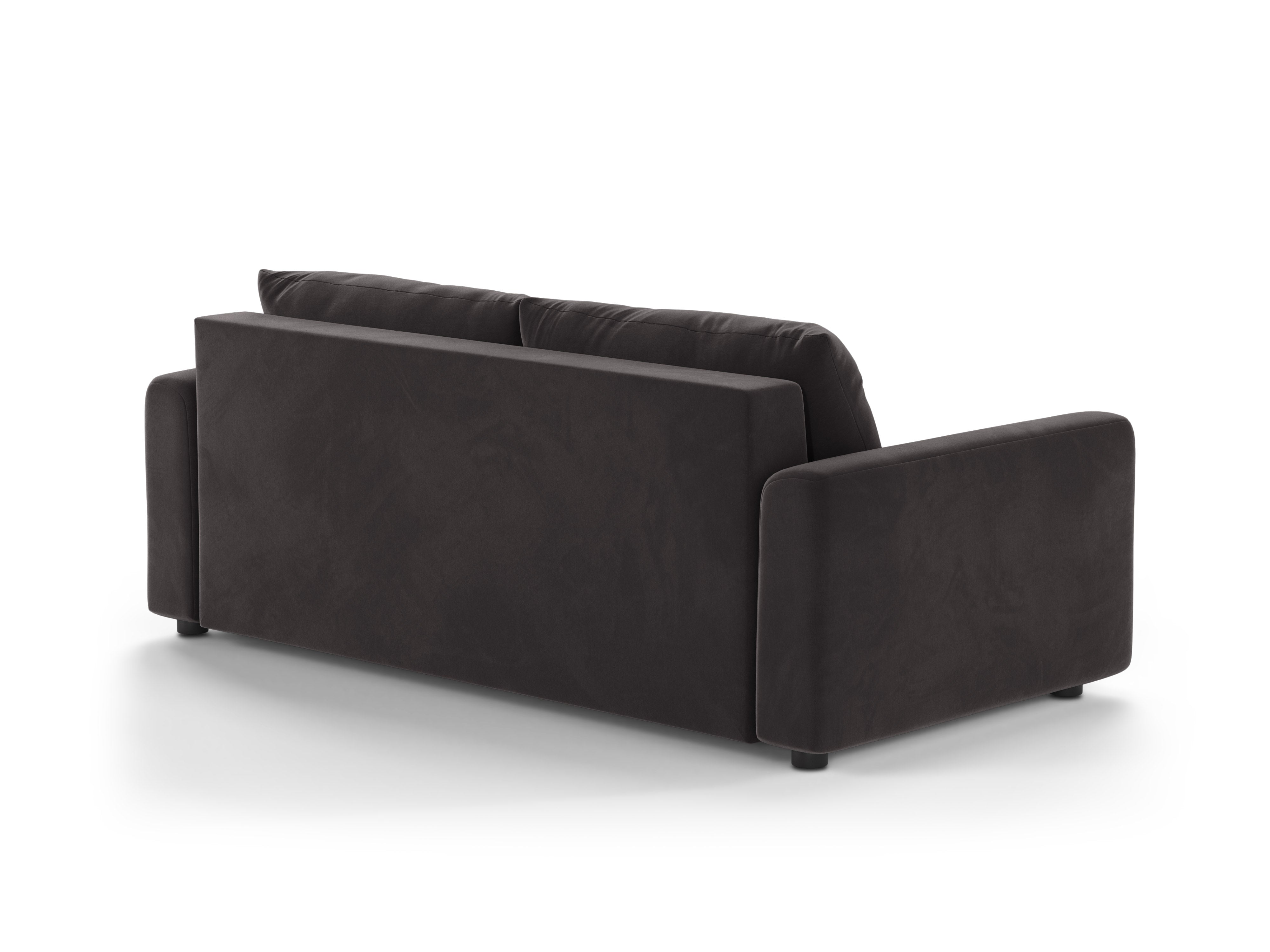 DAVID Dark Gray Velvet 3-Seater Sofa with Sleeping Function