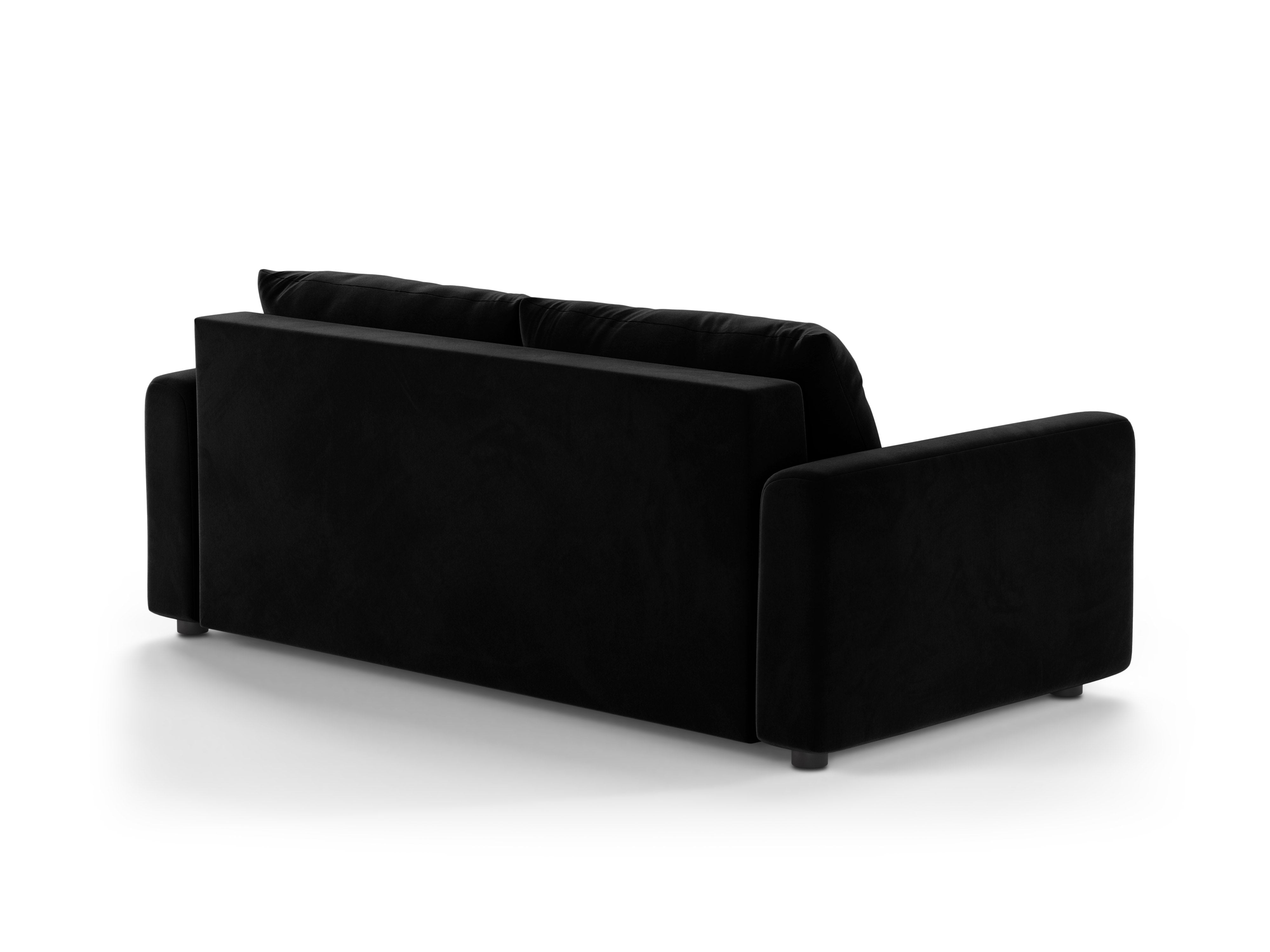 Sofa van fluweel 3-zits met slaapfunctie DAVID zwart