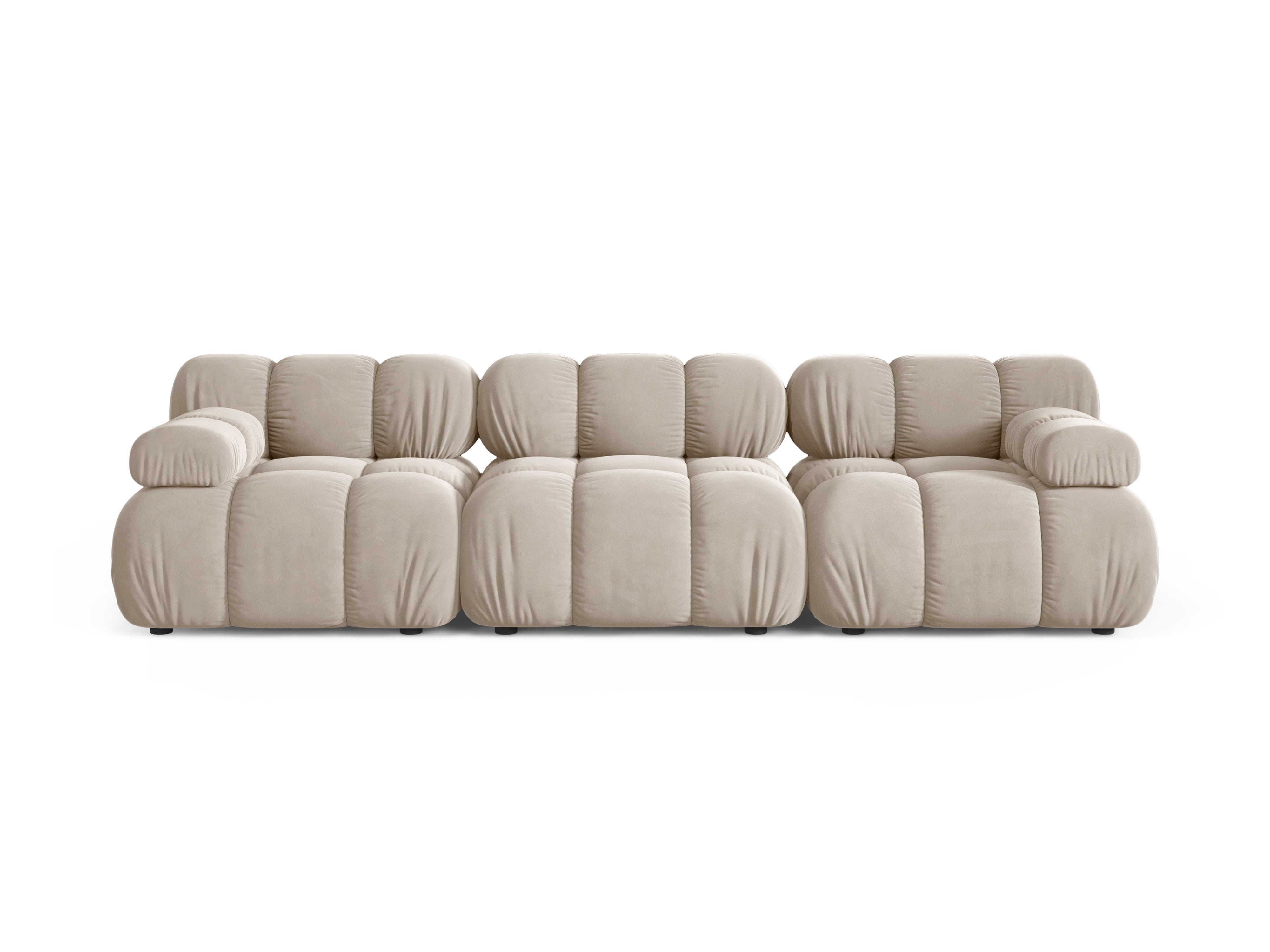 Modulaire 3-zits fluwelen bank BELLIS in beige