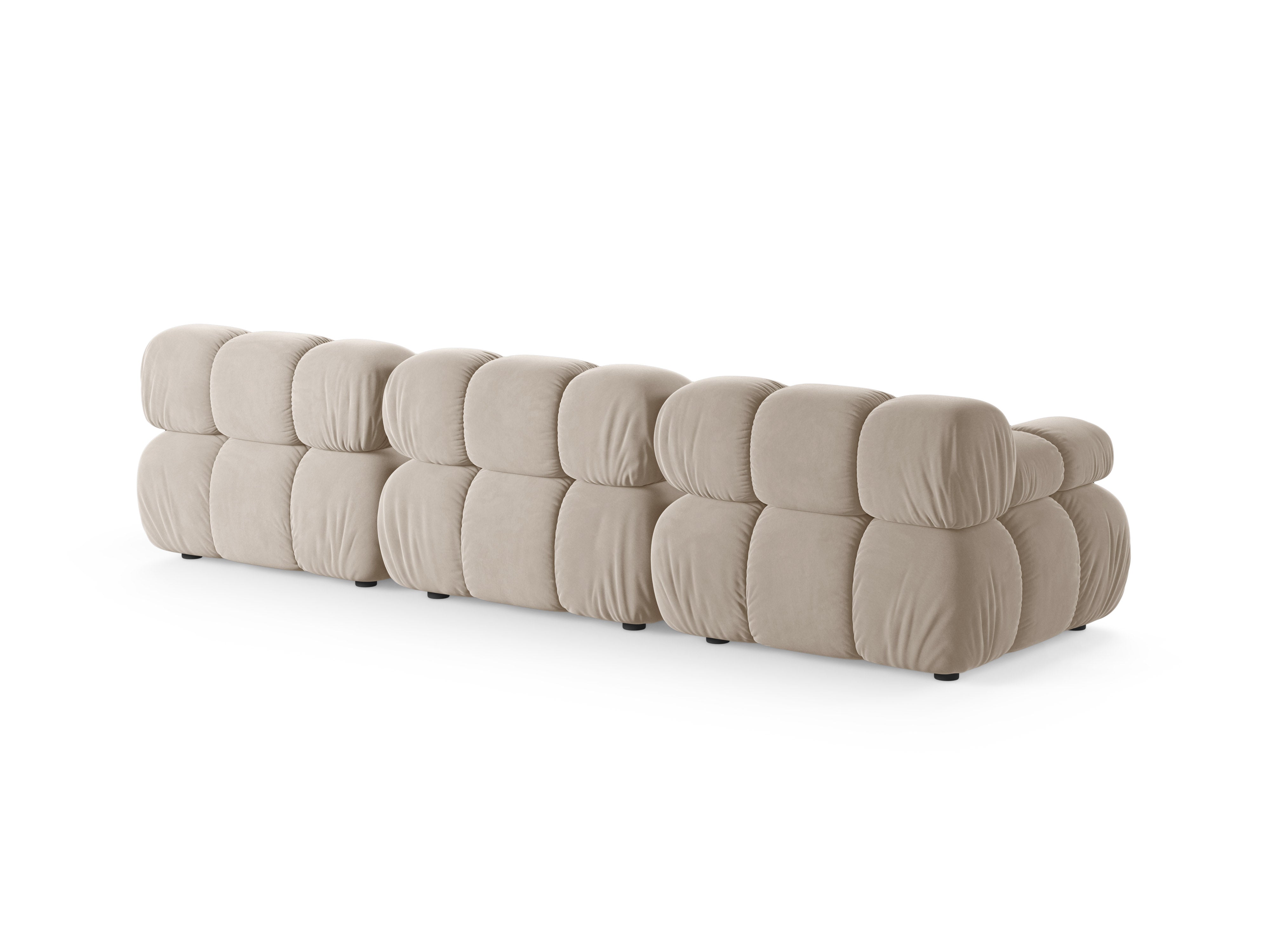 Modulaire 3-zits fluwelen bank BELLIS in beige