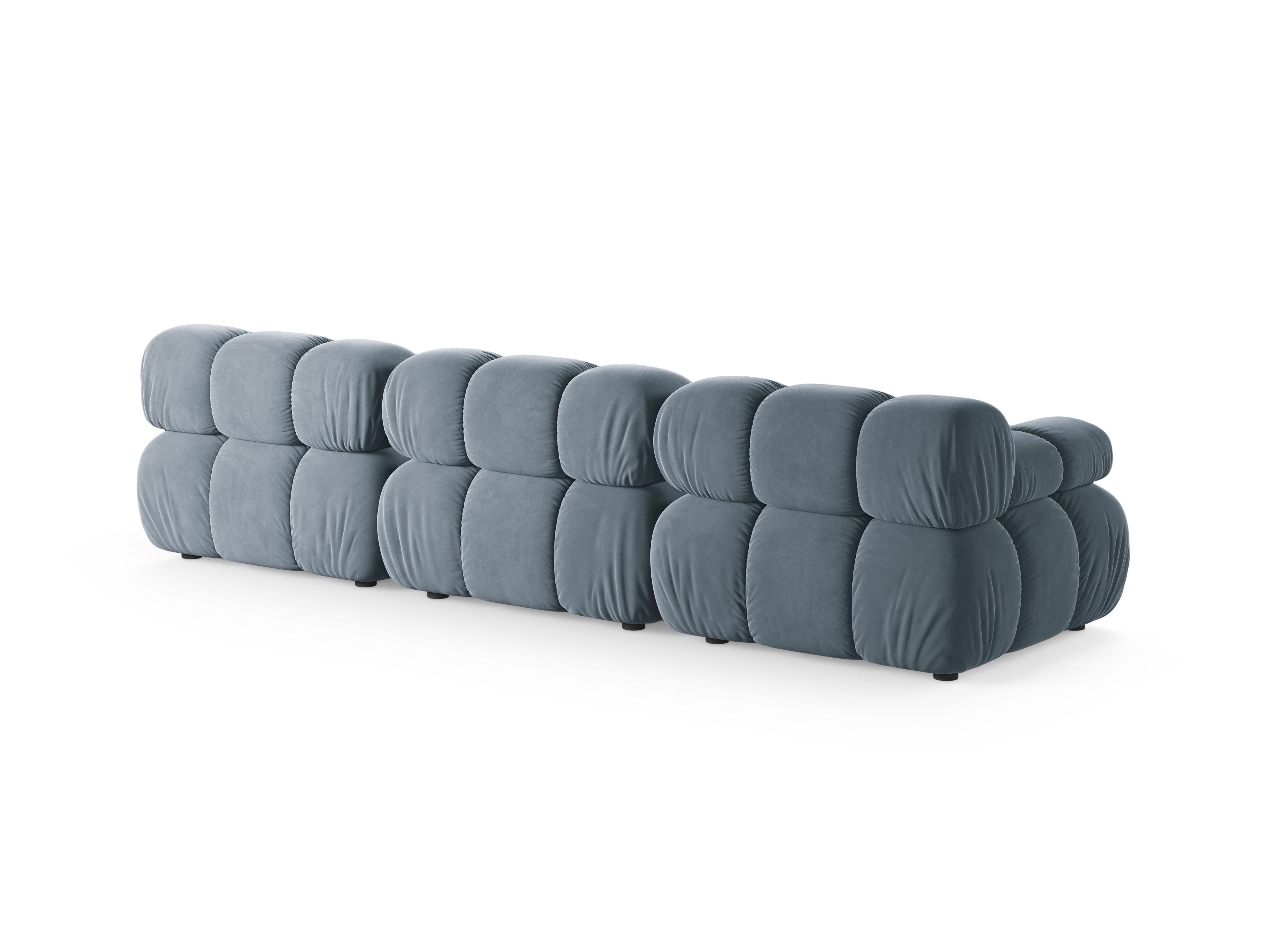 Modulaire fluwelen 3-zitsbank BELLIS in blauw