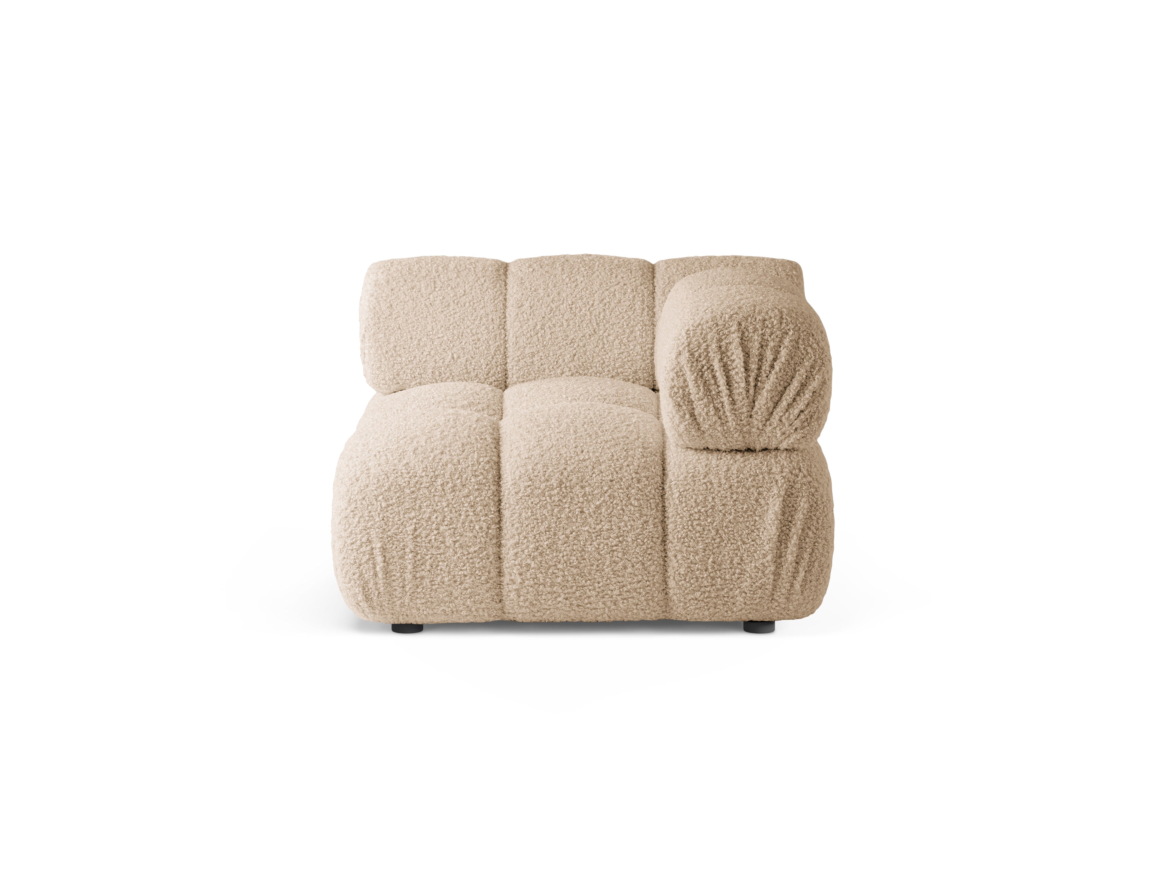 Modulaire bank BELLIS - hoekmodule in zandkleurige boucle