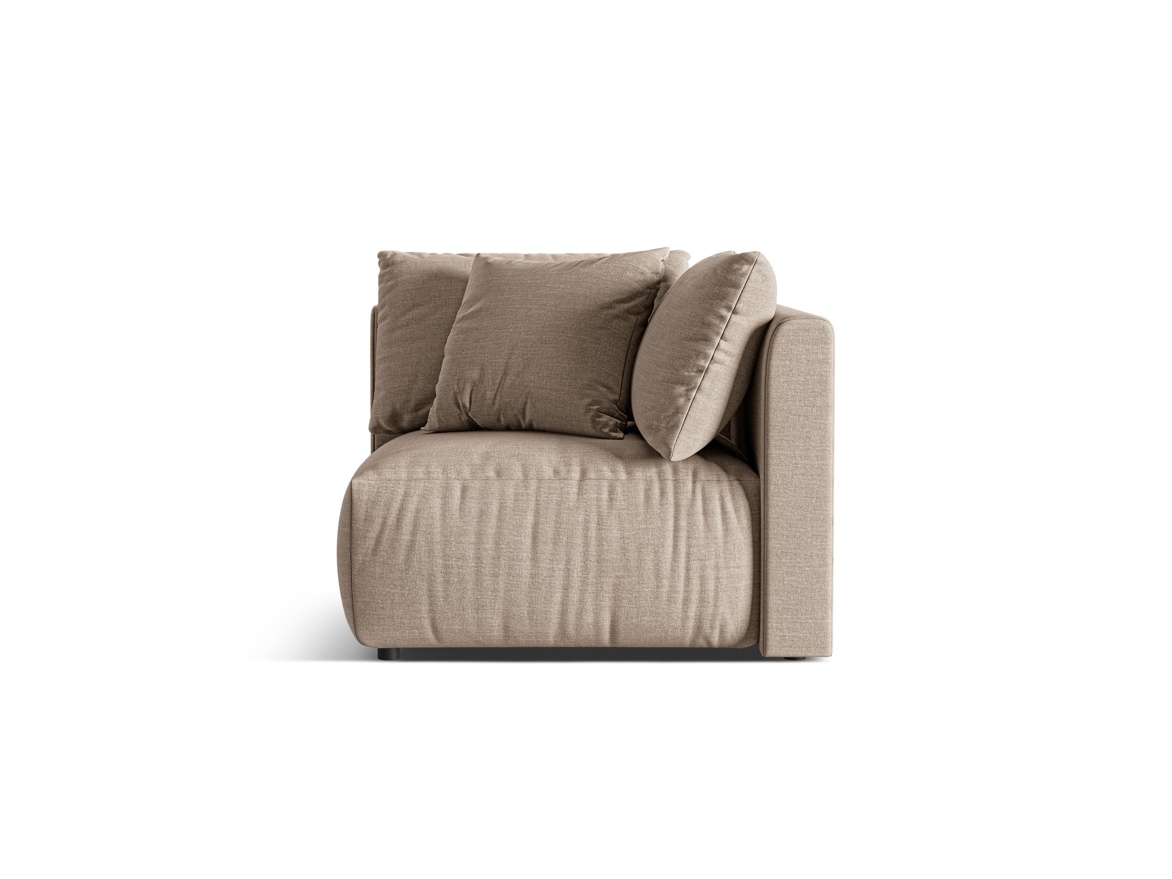 Modulares Sofa CHRIS - Eckelement sandfarbener Chenille