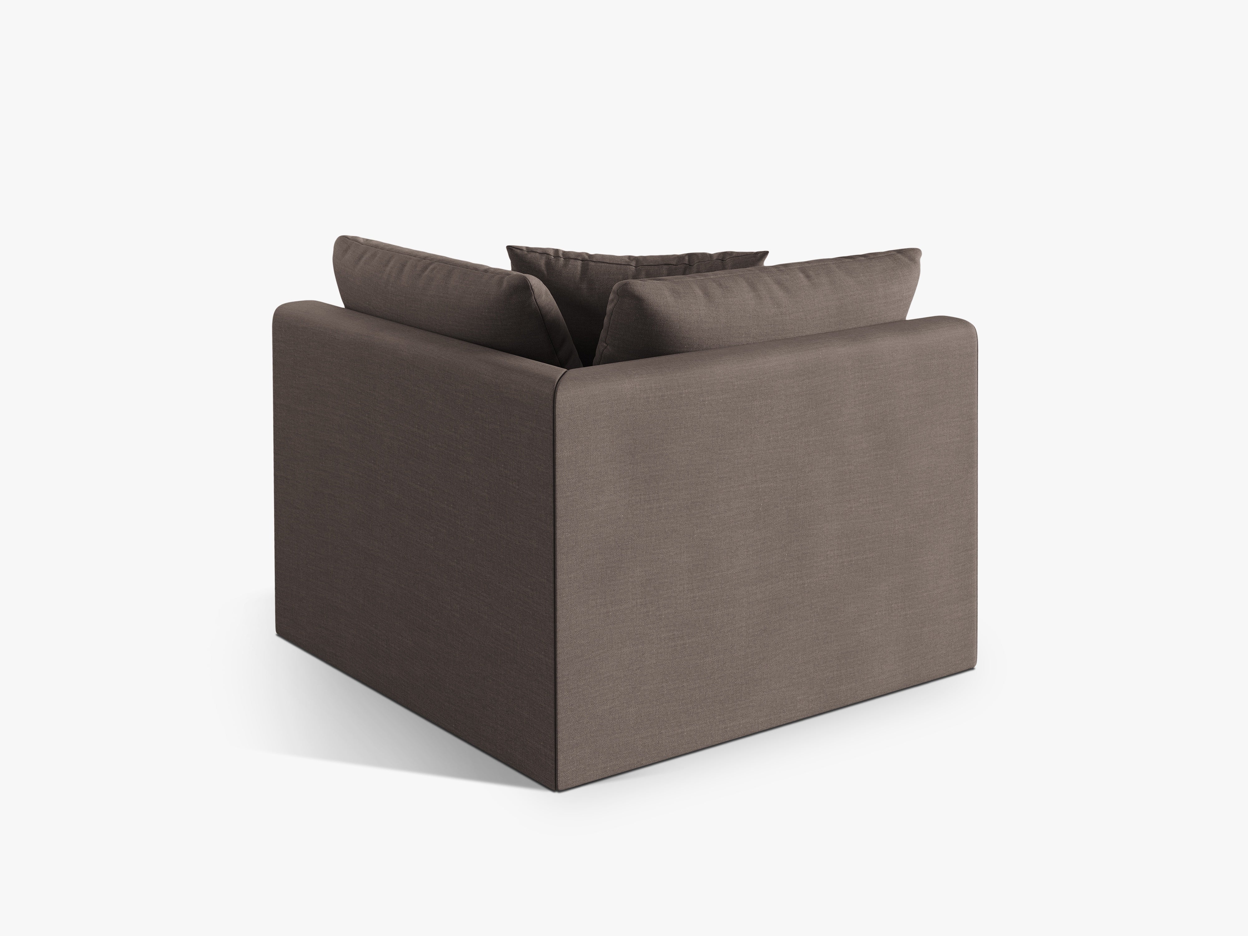 Modulares Sofa CHRIS - Eckelement sandfarbener Chenille