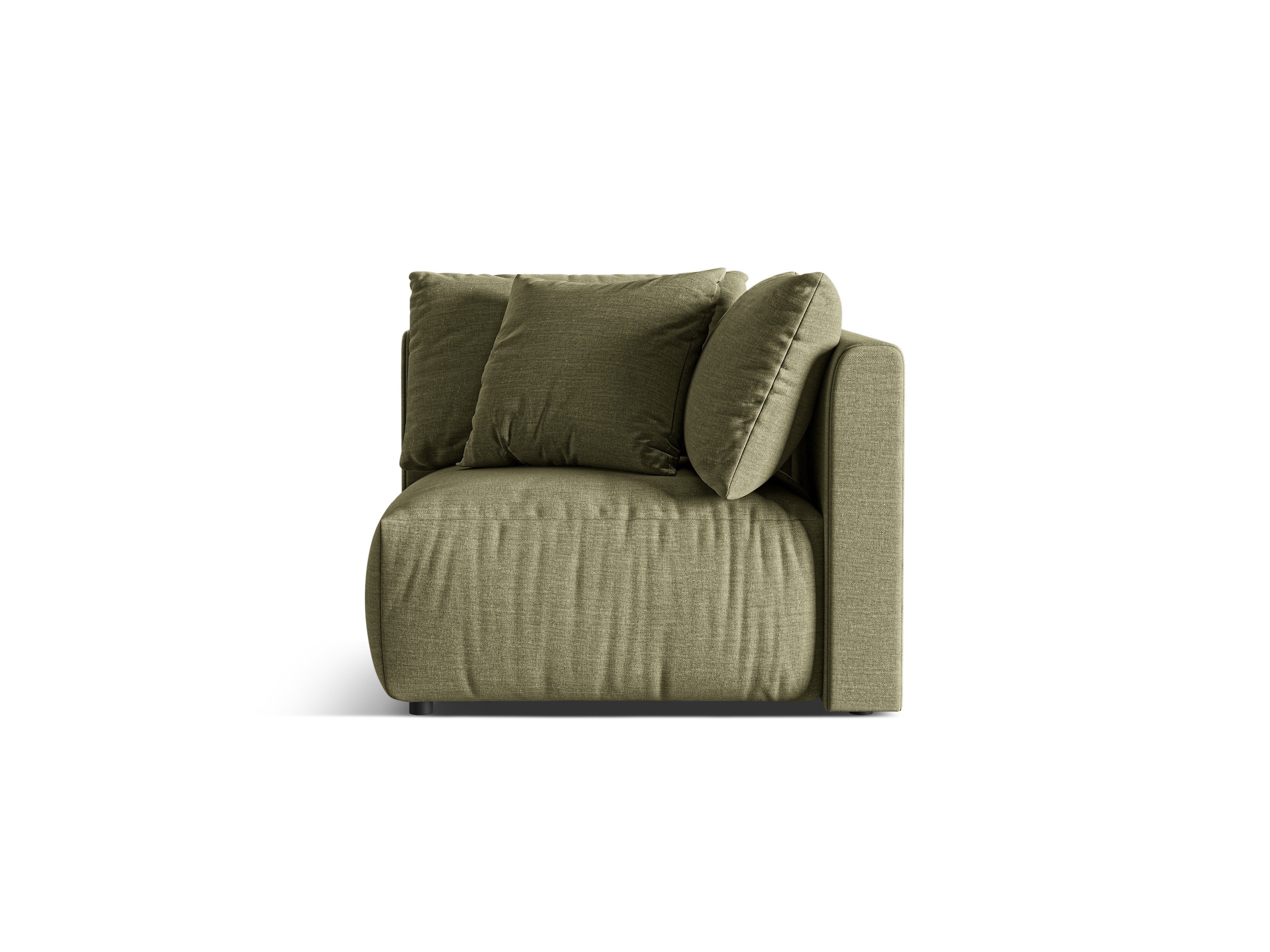 Modulares Sofa CHRIS - grünes Chenille-Eckelement