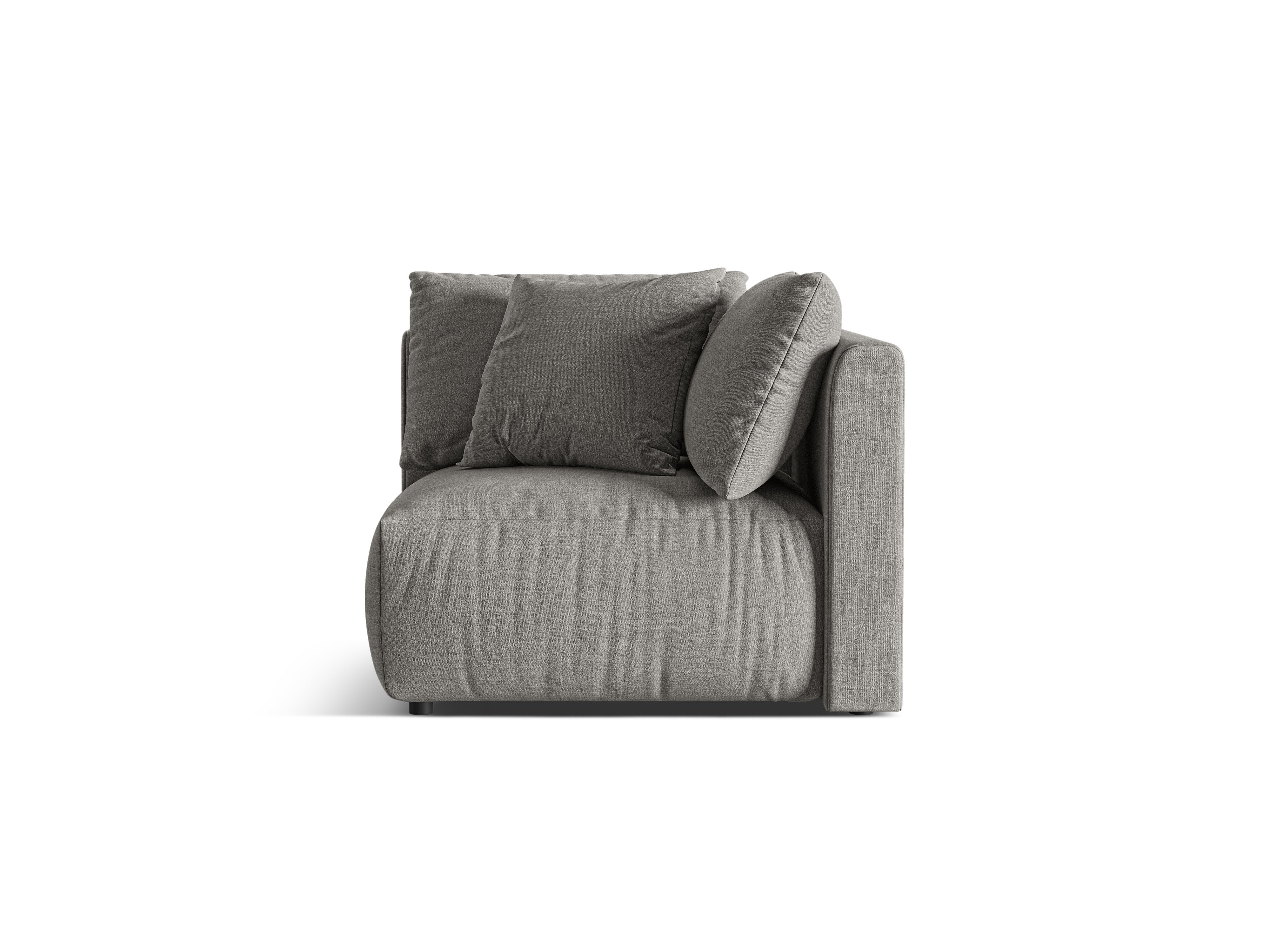 Modulaire bank CHRIS - grijze chenille hoekelement