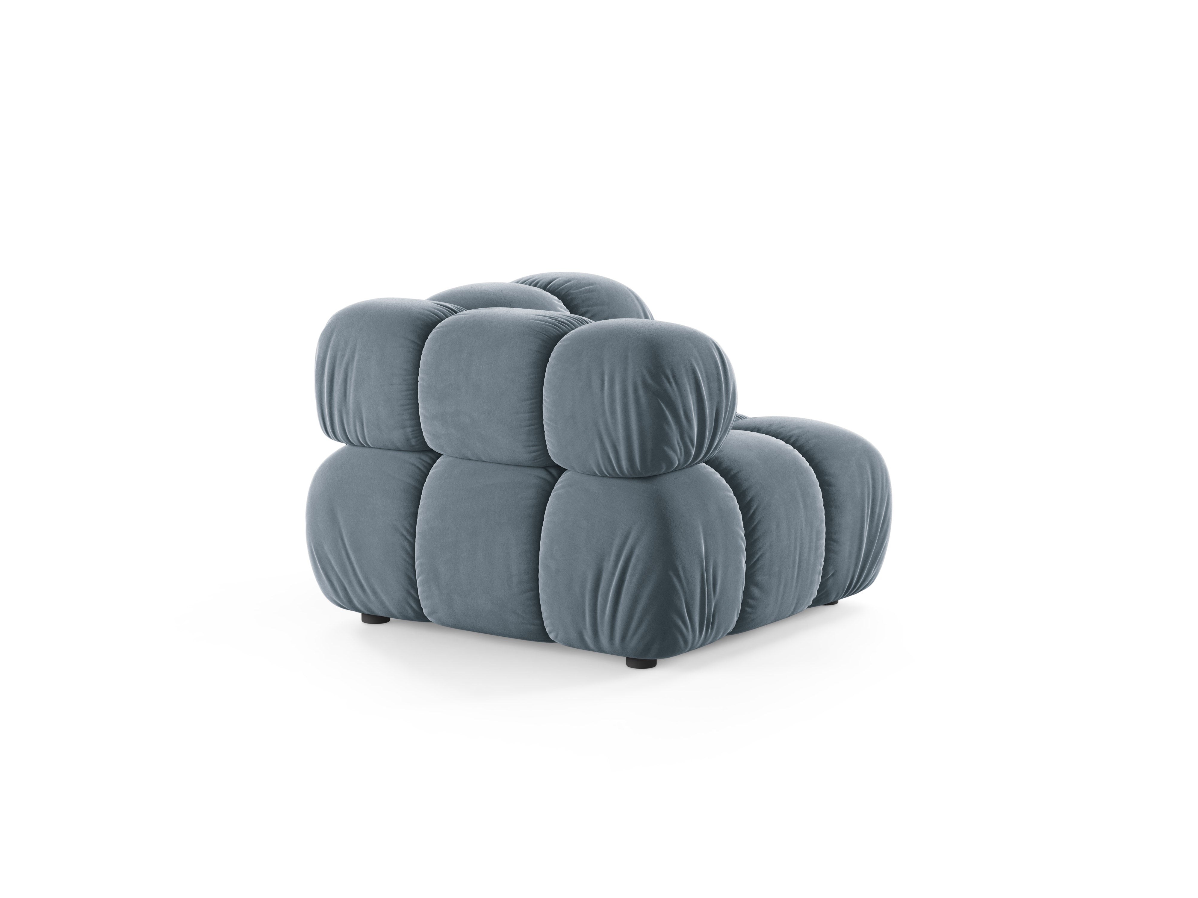 Modulaire fluwelen bank BELLIS - blauwe hoekmodule