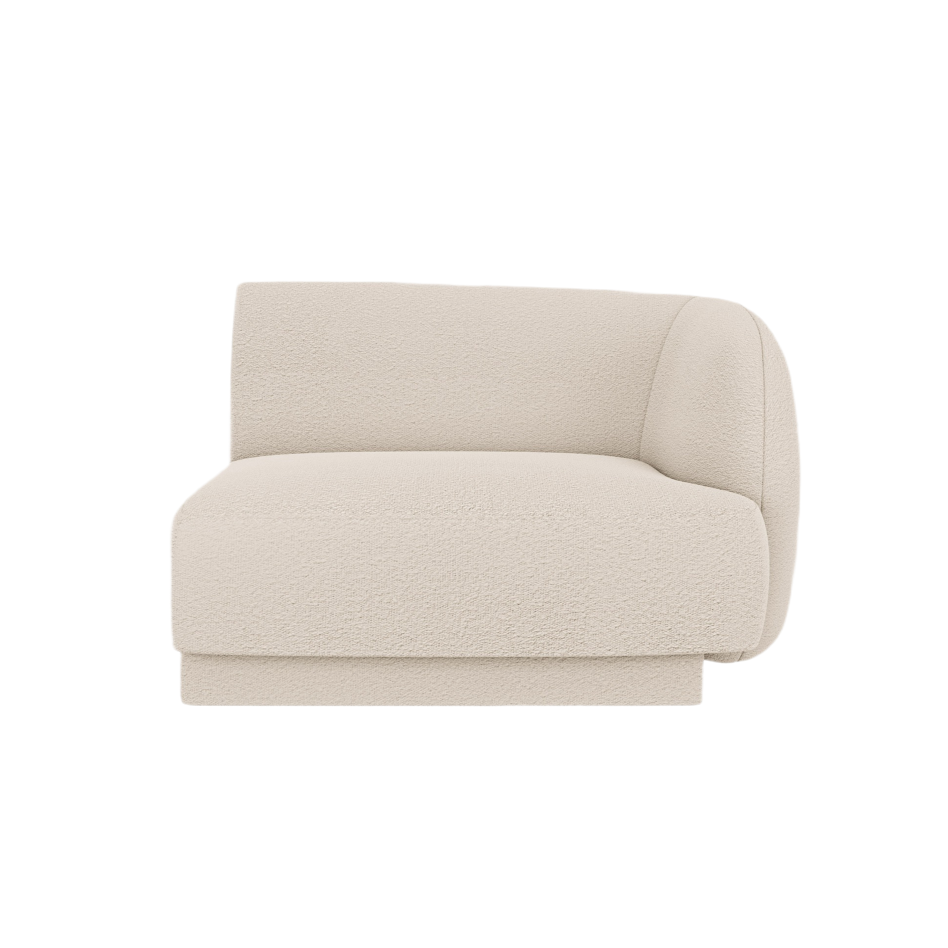 Modulaire bank MILEY - rechtsmodule beige boucle