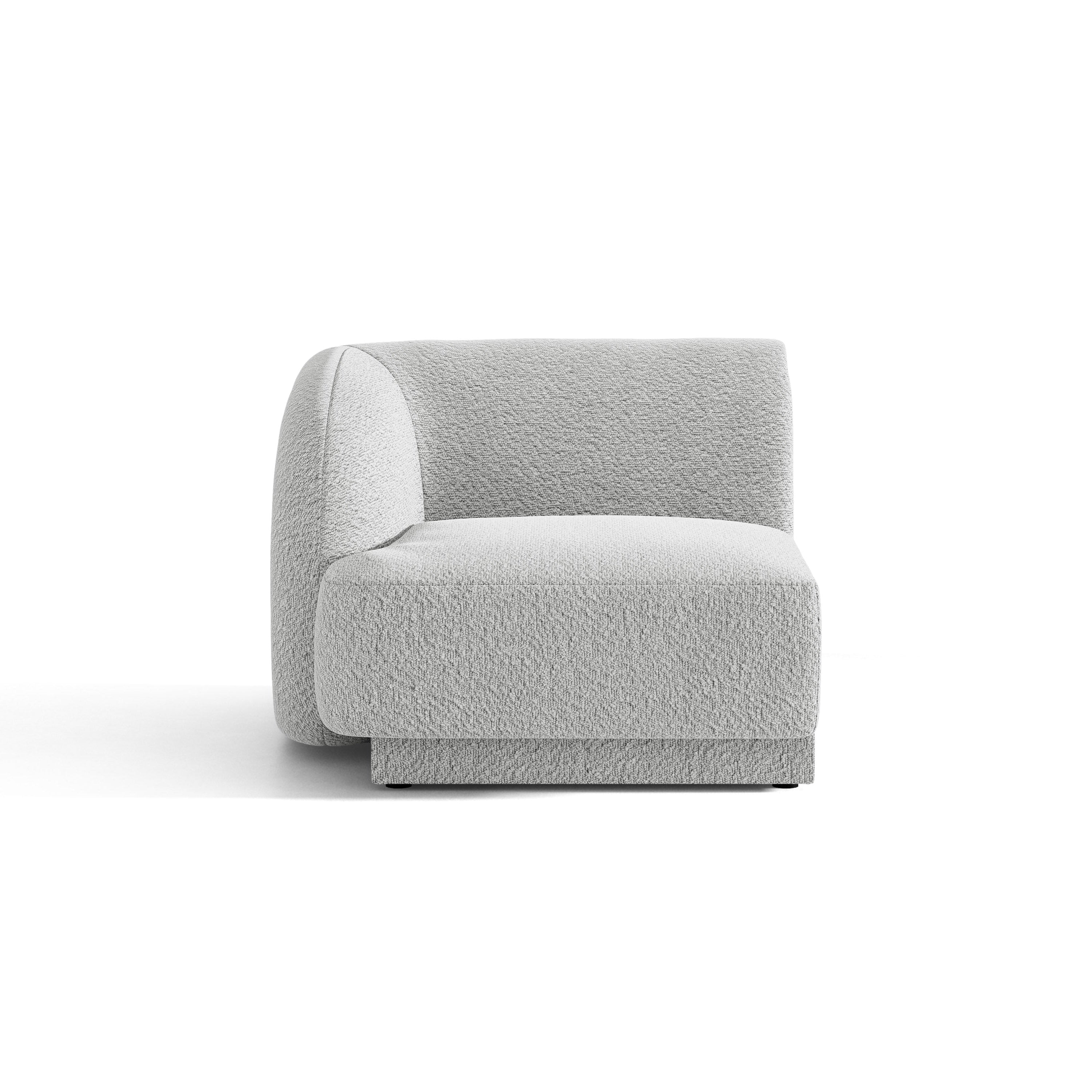Sofa modułowa MILEY - moduł lewostronny jasnoszary boucle – Micadoni