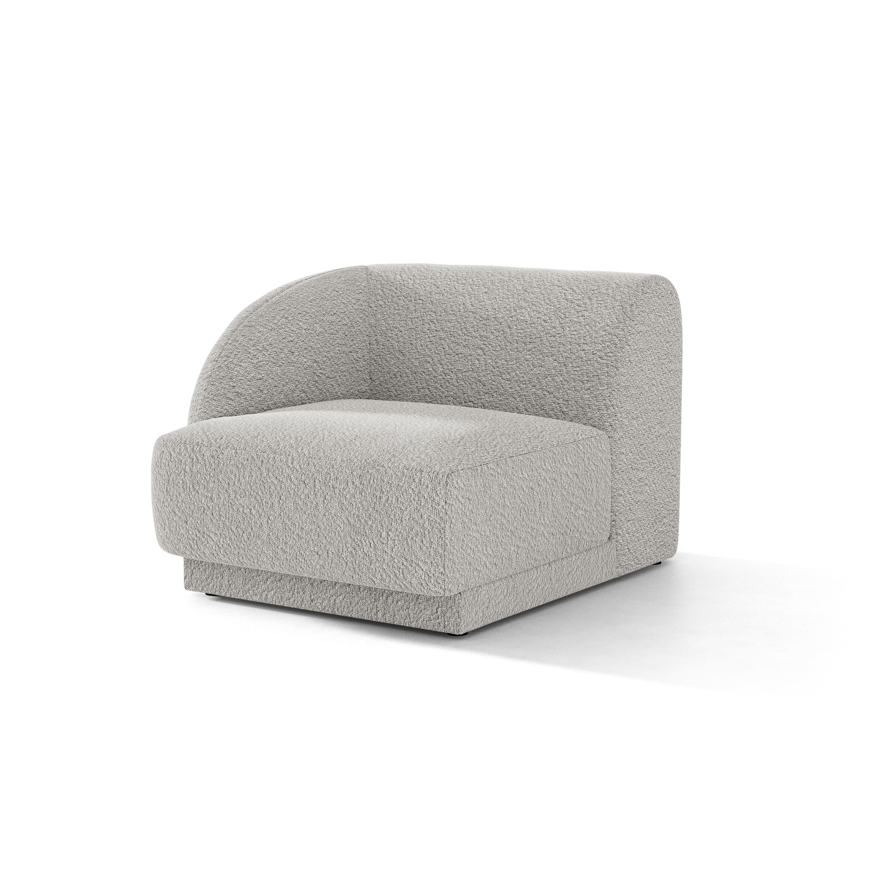 Sofa modułowa MILEY - moduł lewostronny jasnoszary boucle do salonu