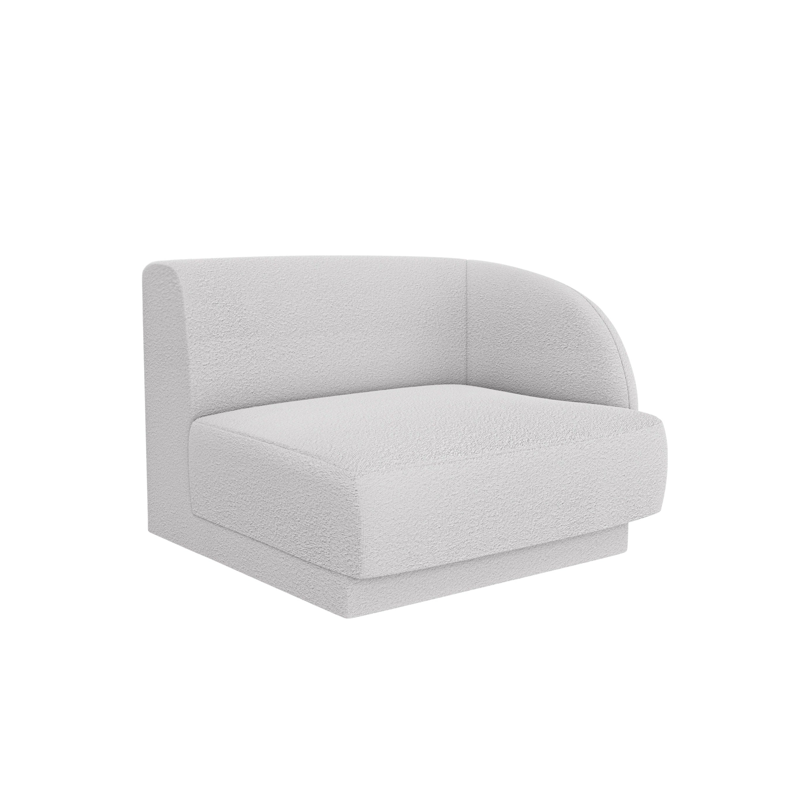 Modulaire bank MILEY - rechtsmodule lichtgrijze boucle