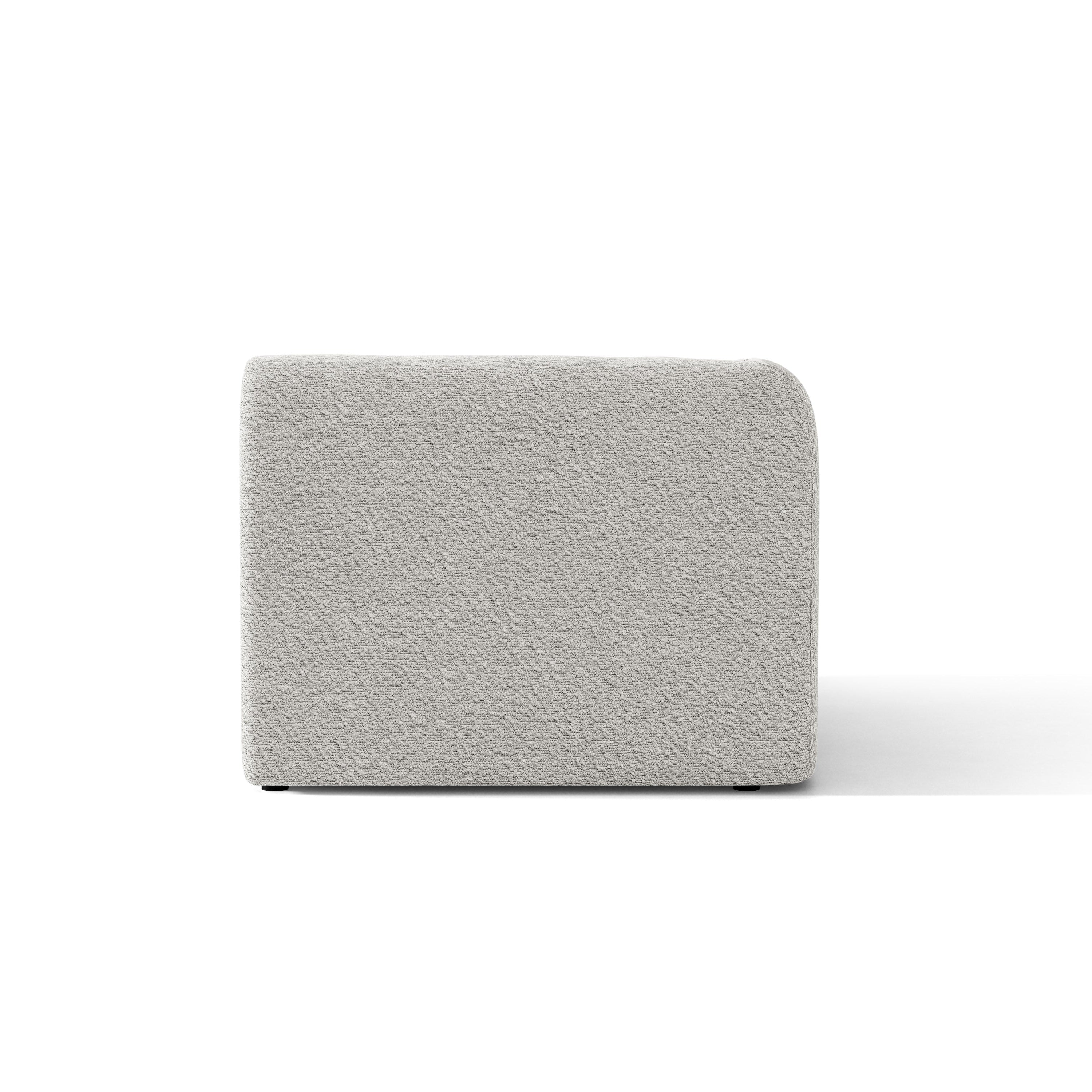 Sofa modułowa MILEY - moduł lewostronny jasnoszary boucle – tkanina bouclé