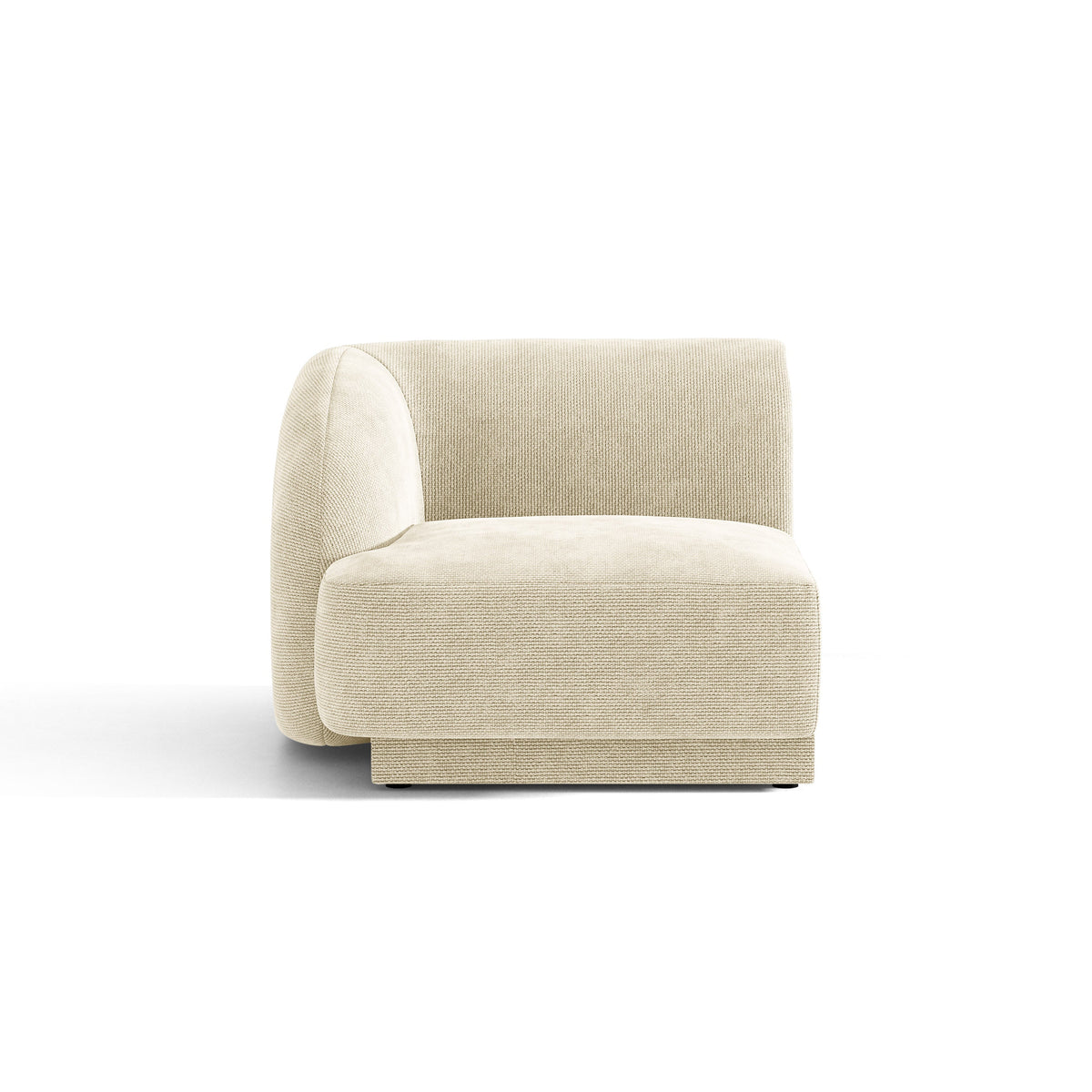 Sofa modułowa MILEY - moduł lewostronny jasnobeżowy szenil jedwabisty – Micadoni