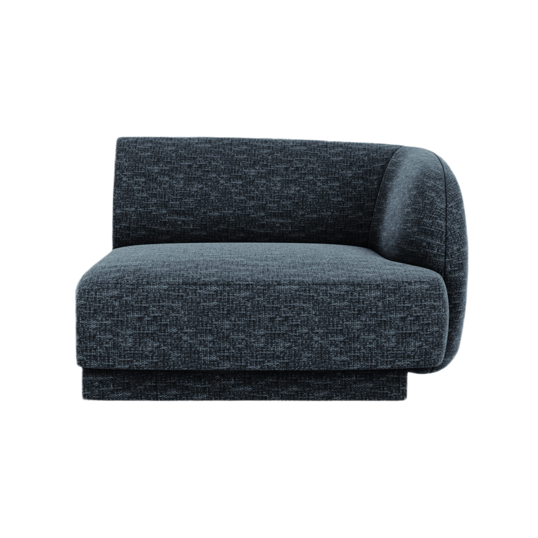 Modulsofa MILEY - rechte Modulkombination in königsblauem, seidig schimmerndem Chenille