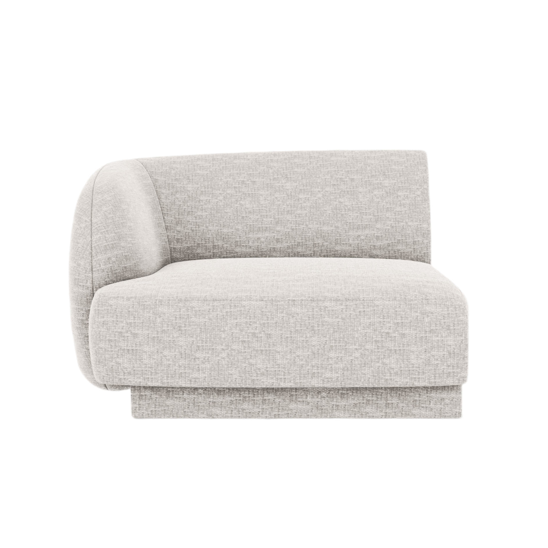 Modulaire bank MILEY - linker module lichtgrijs chenille zijdeachtig