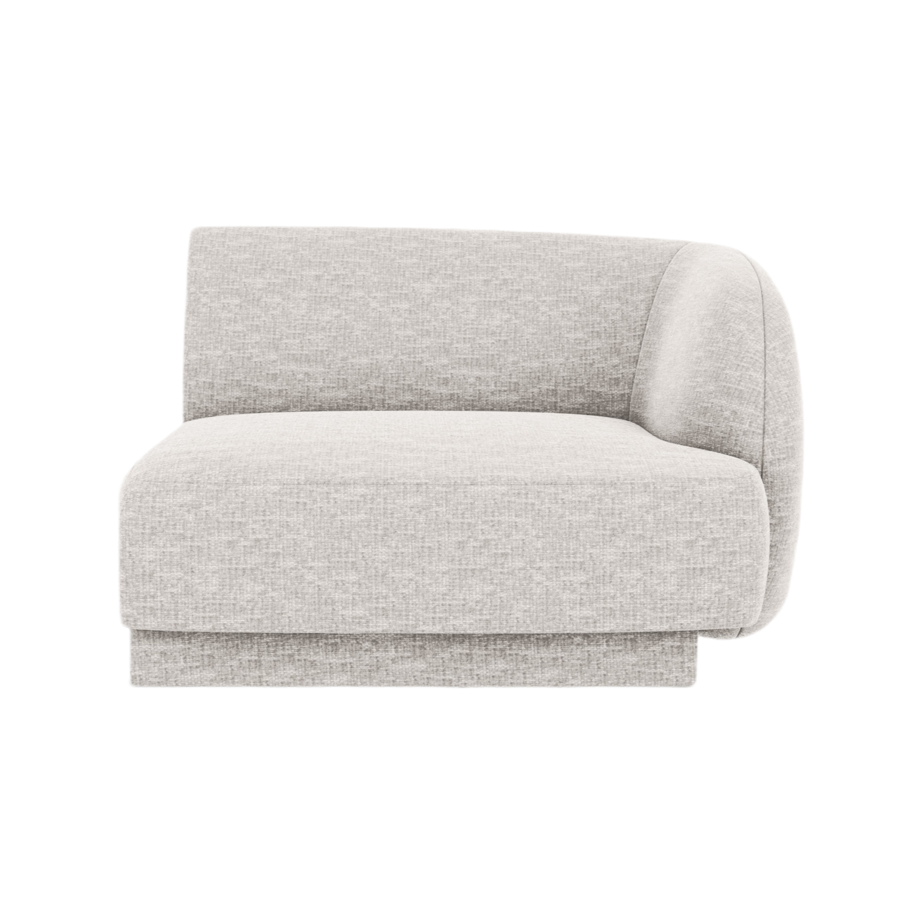 Modulaire bank MILEY - rechtsmodule lichtgrijs chenille zijdeachtig