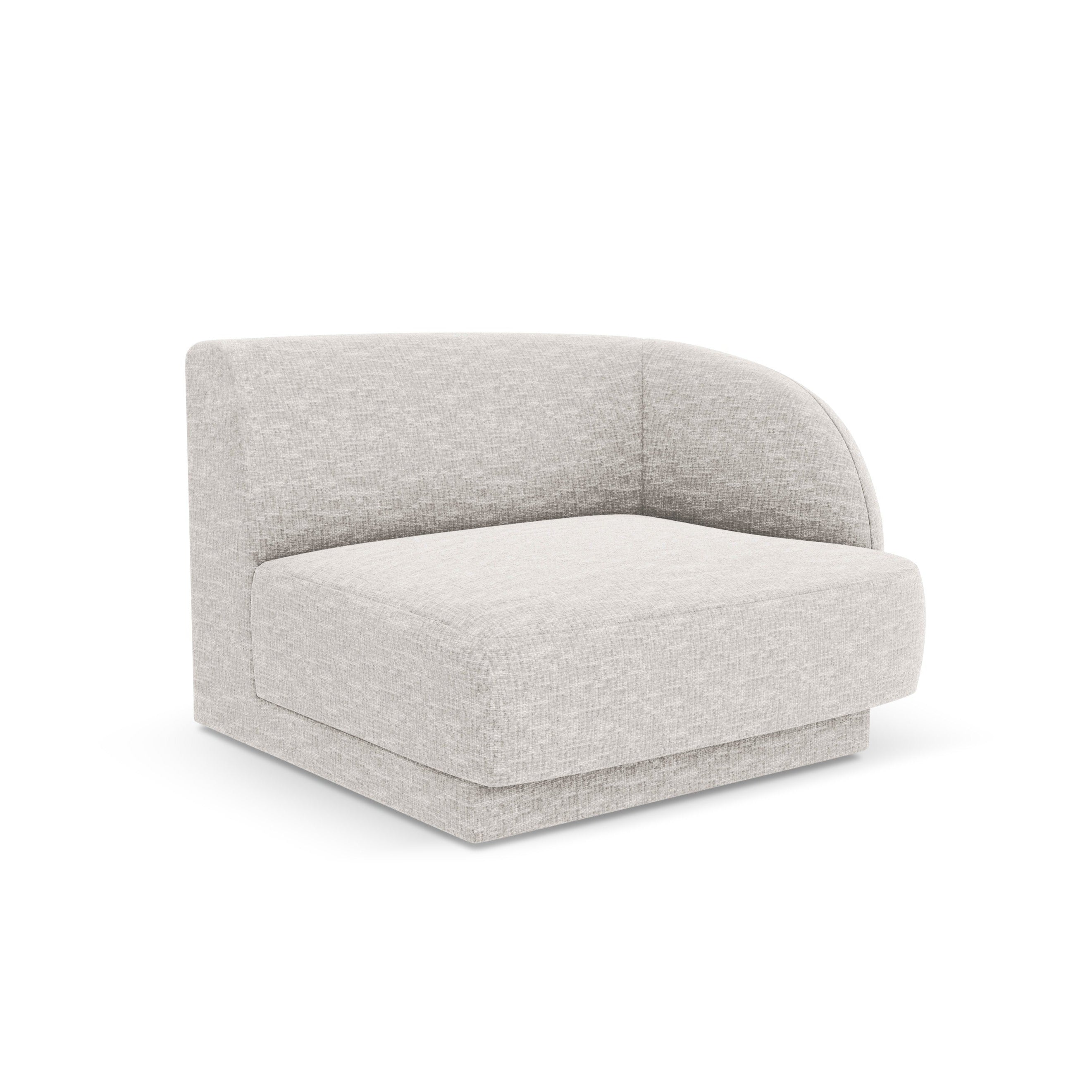 Modulaire bank MILEY - rechtsmodule lichtgrijs chenille zijdeachtig