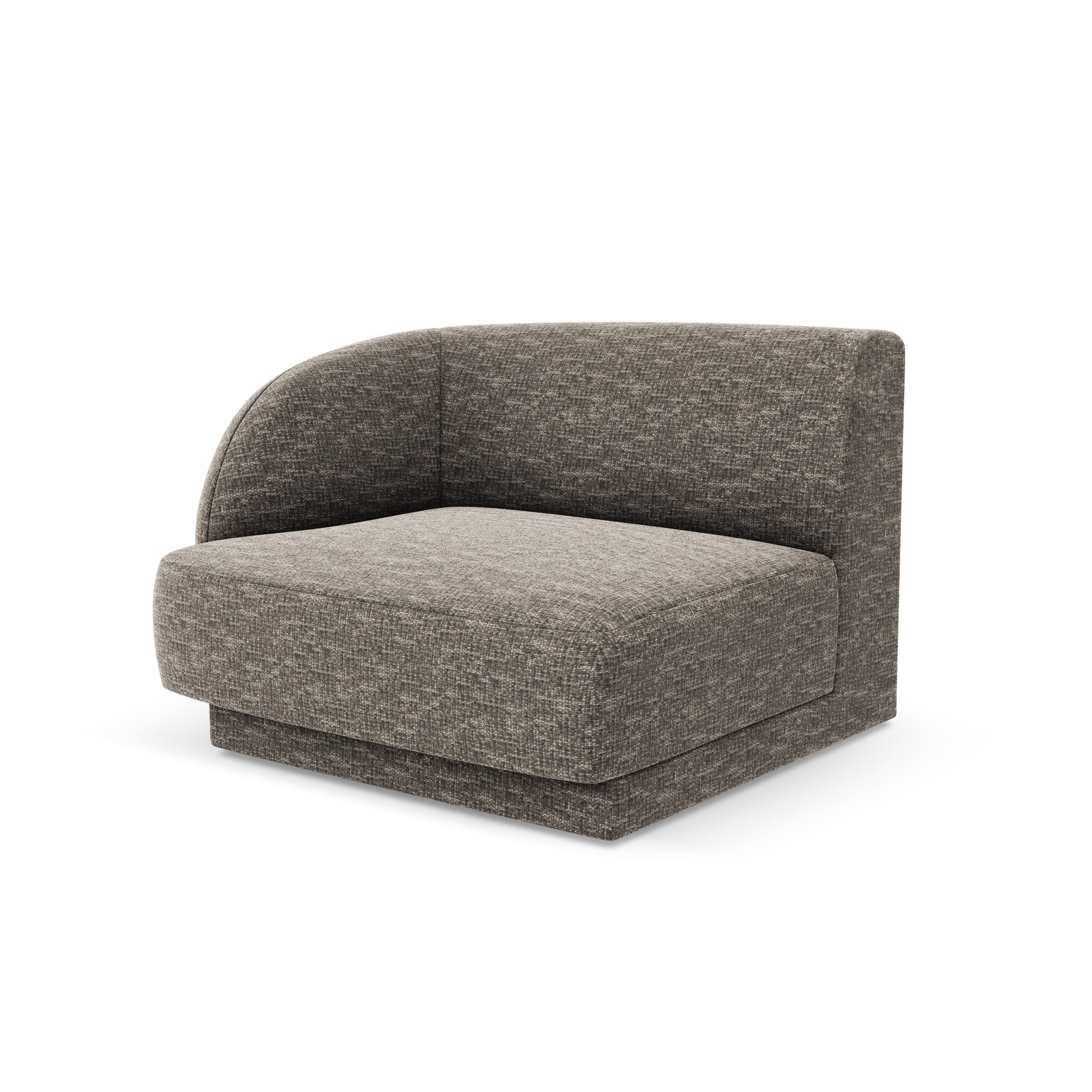 MILEY Modular Sofa - Left-Side Module in Silky Gray Chenille