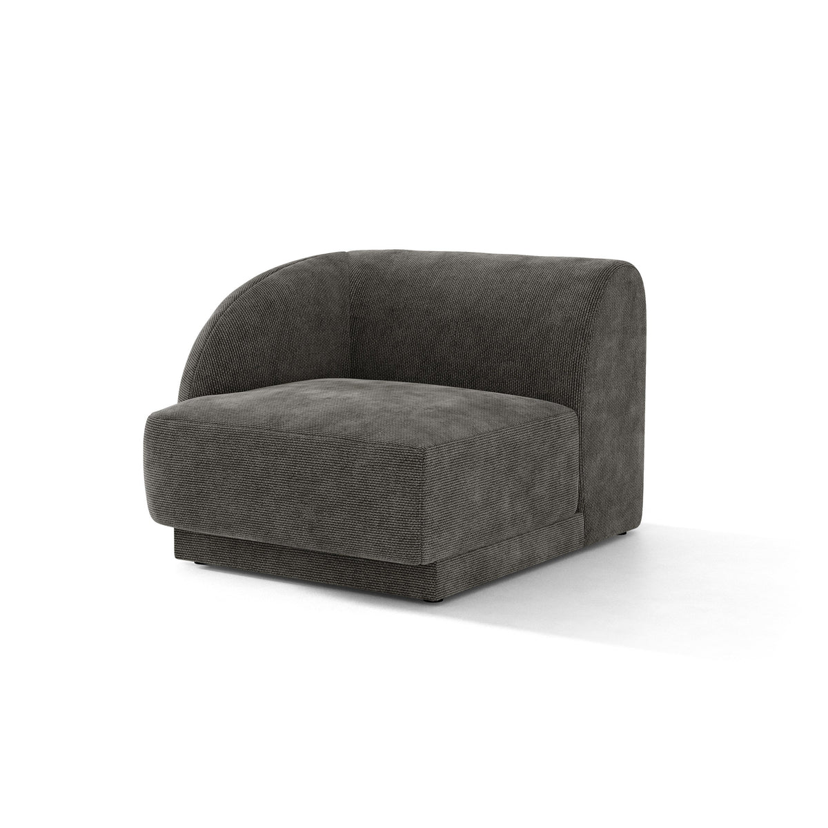 Sofa modułowa MILEY - moduł lewostronny szary szenil jedwabisty do salonu