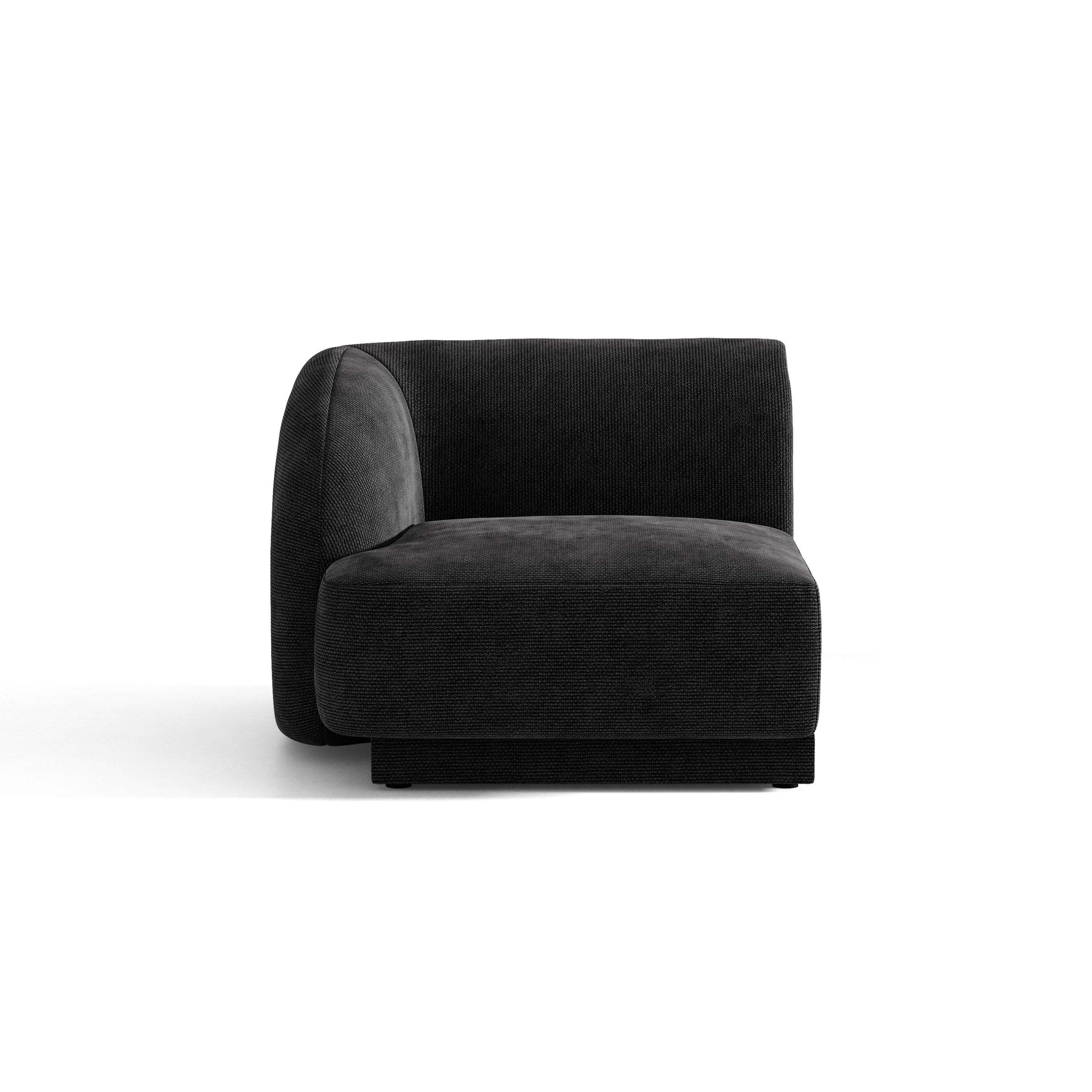 Sofa modułowa MILEY - moduł lewostronny czarny szenil jedwabisty – Micadoni