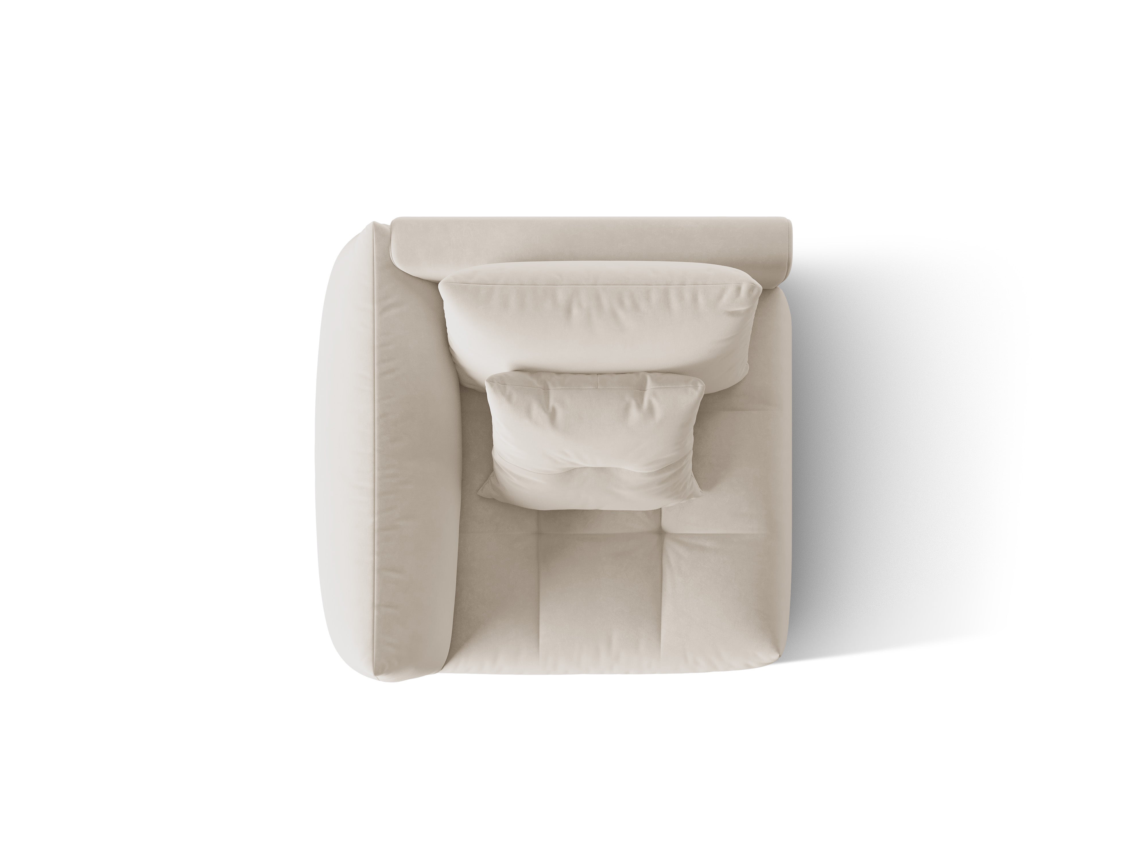 Modulaire fluwelen bank BLOOM - linker element ecru