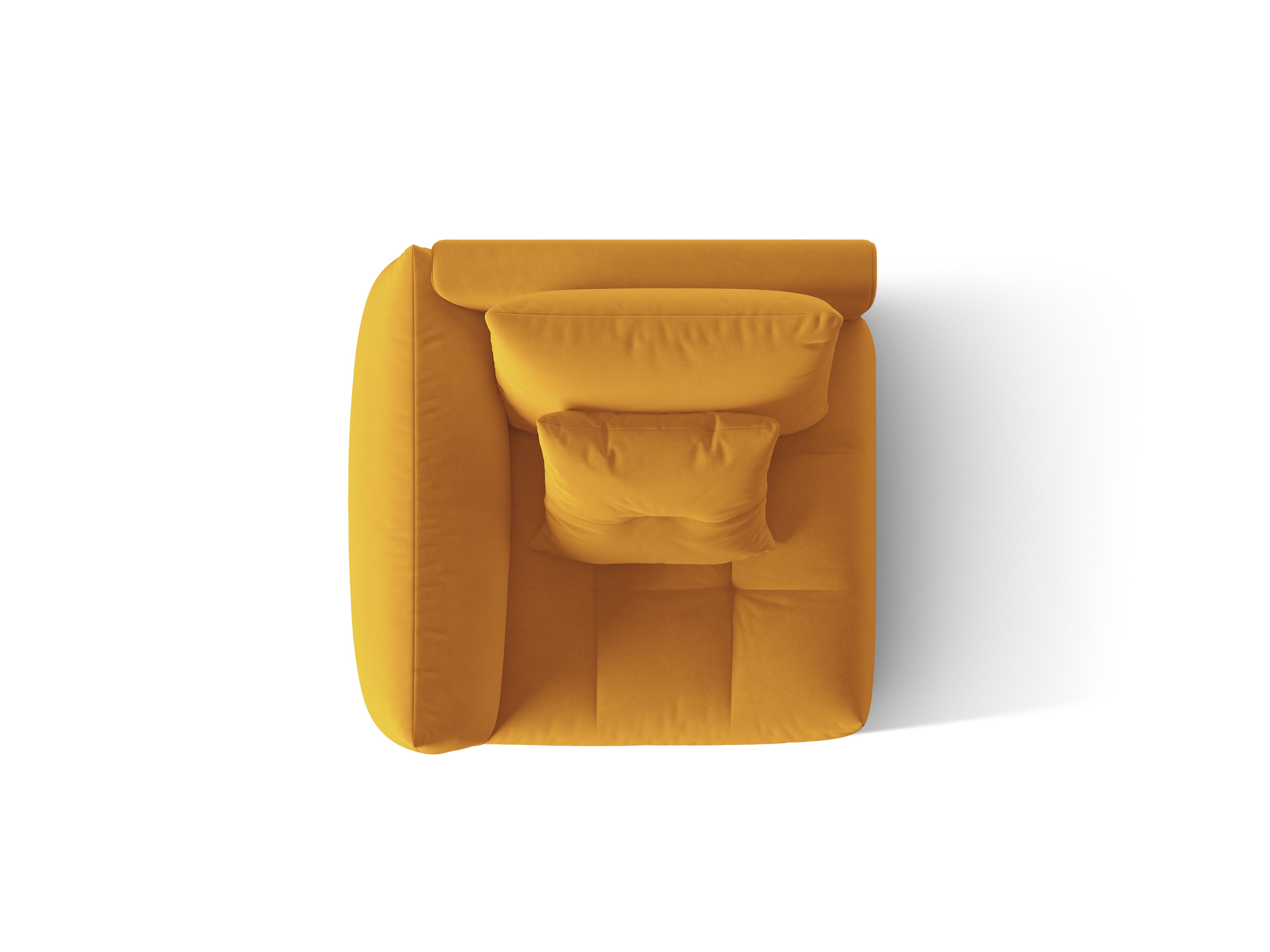 Velvet modular sofa BLOOM - left element yellow