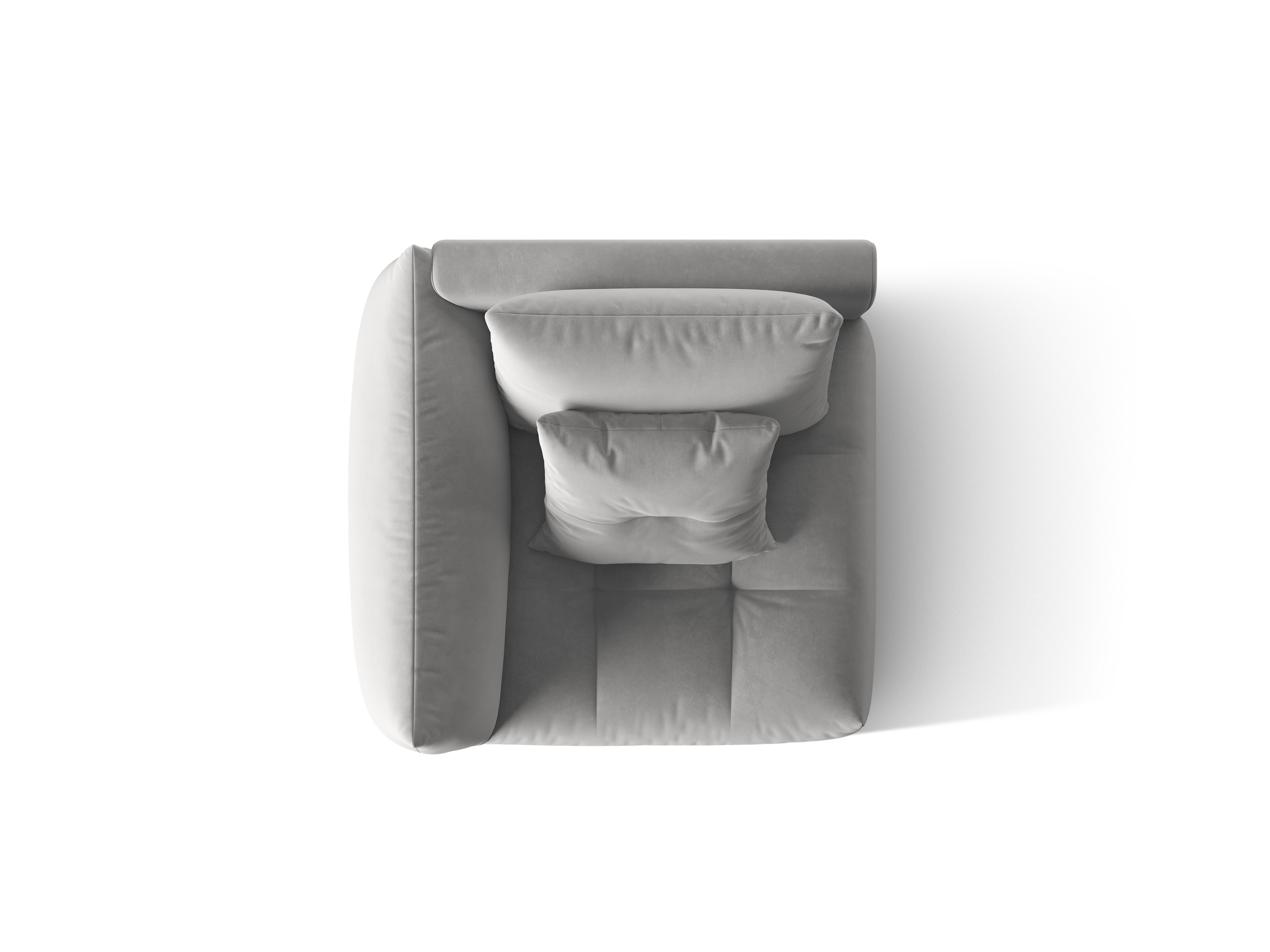 Modulaire fluwelen bank BLOOM - linker element grijs