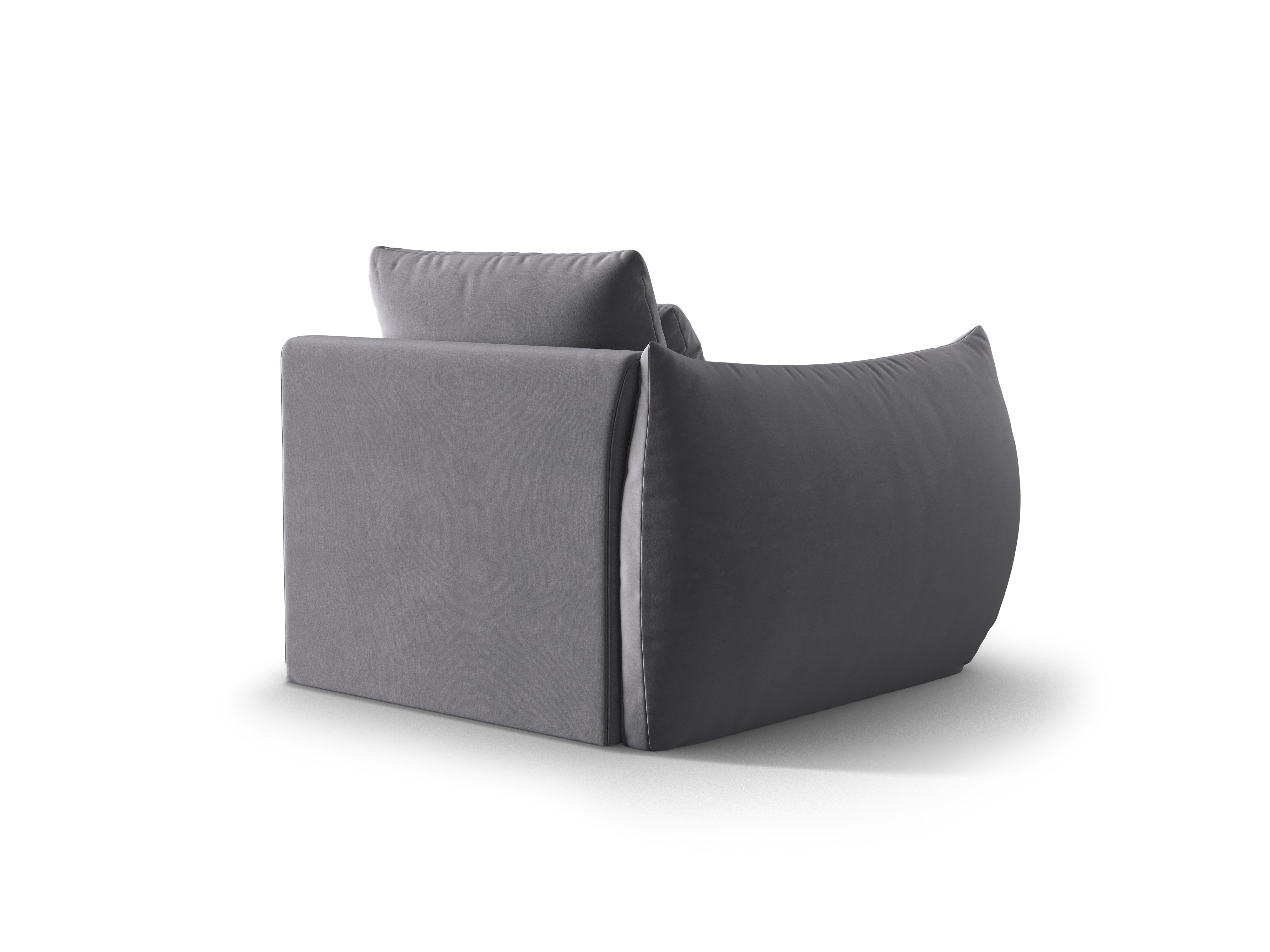 Velvet modular sofa BLOOM - left element dark gray