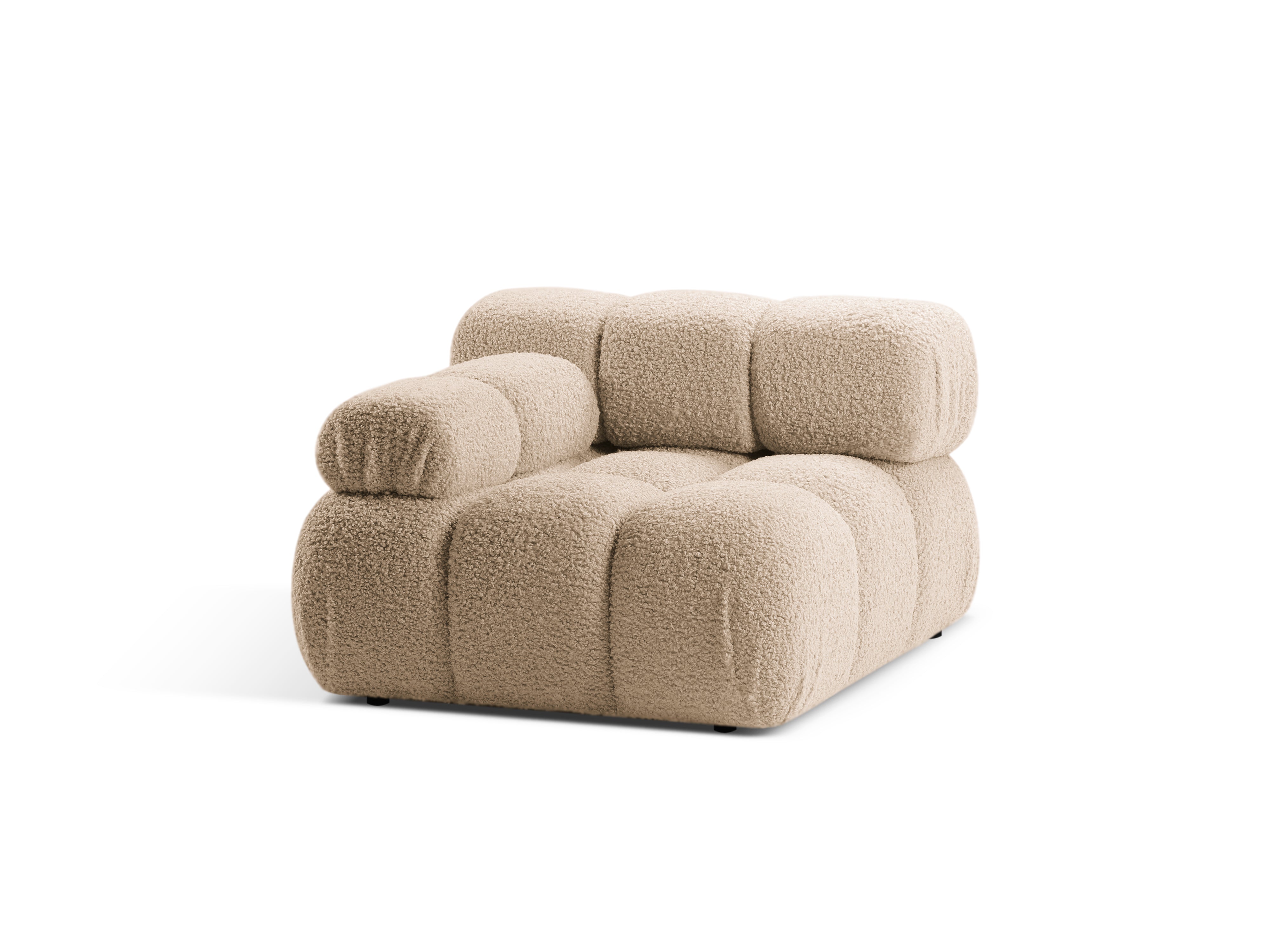 Modulaire bank BELLIS - linkszijdig module in zandkleurige boucle