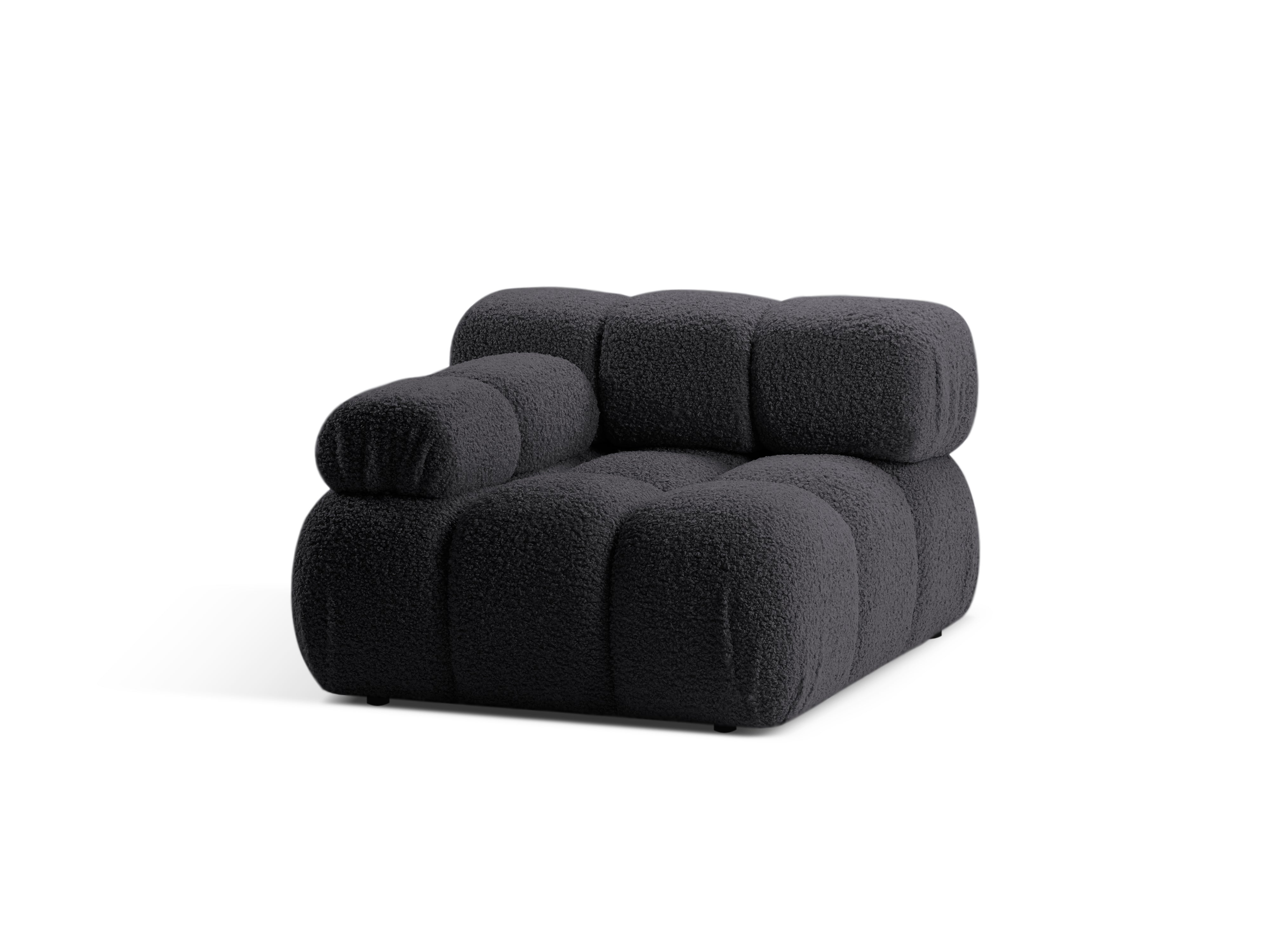 Modulaire bank BELLIS - linker module in grafietkleurige boucle