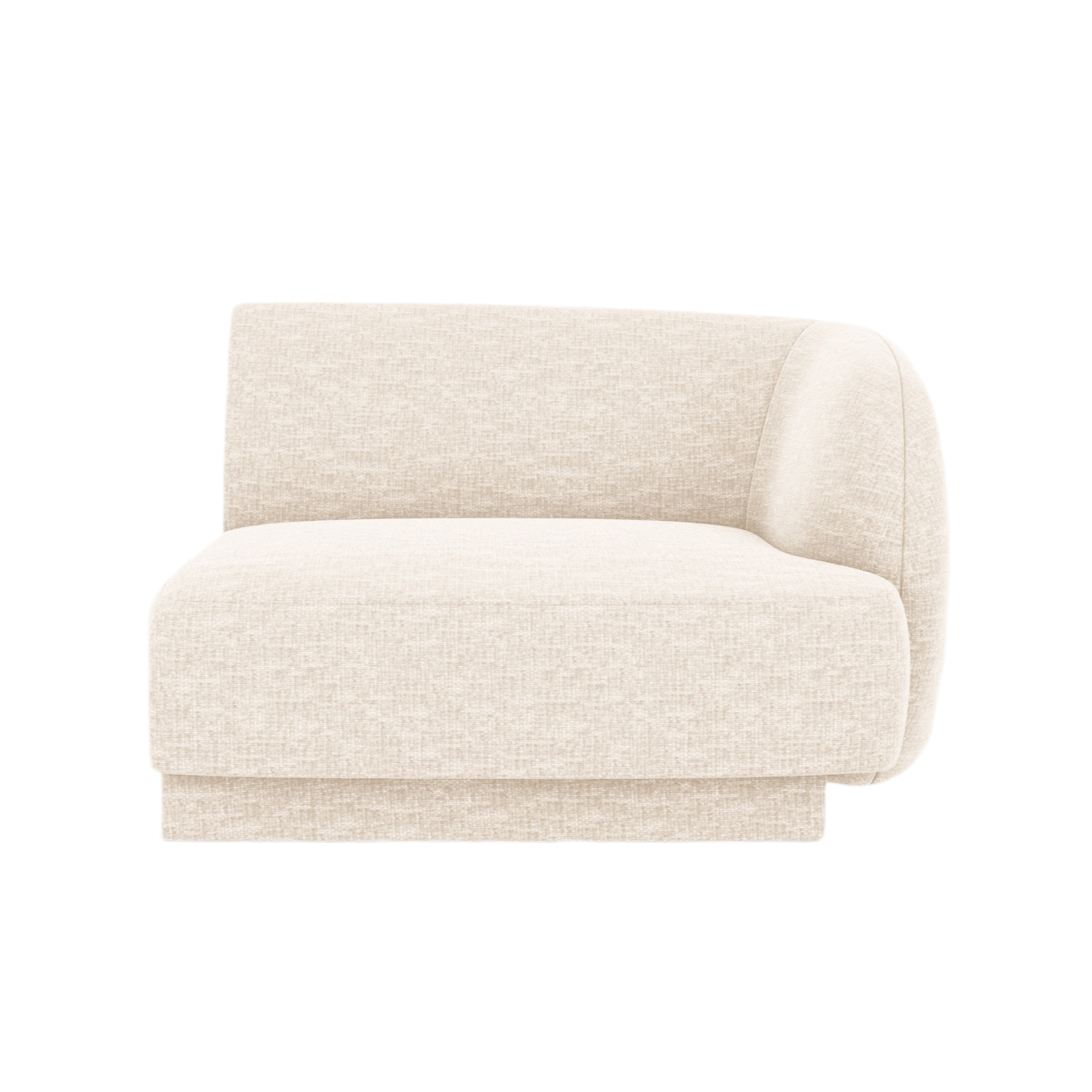 Modular sofa - right module MILEY ivory chenille