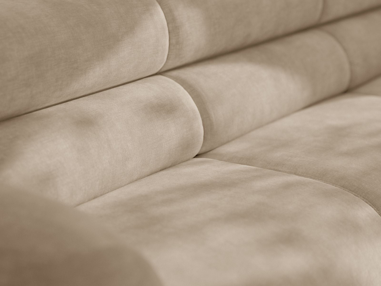 Modulaire bank NEO - linker module in beige chenille