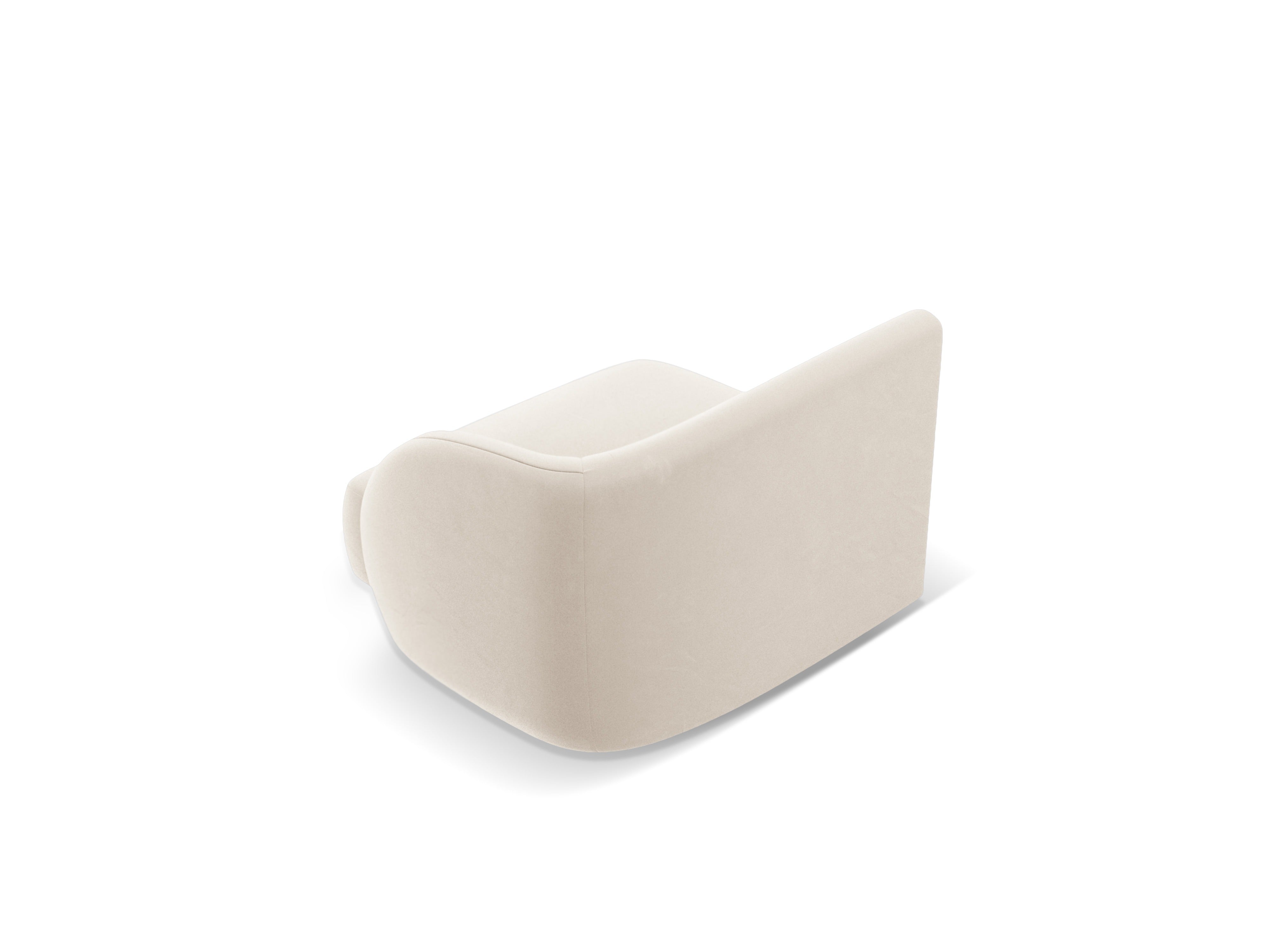 Modulaire fluwelen bank MILEY - rechter module lichtbeige