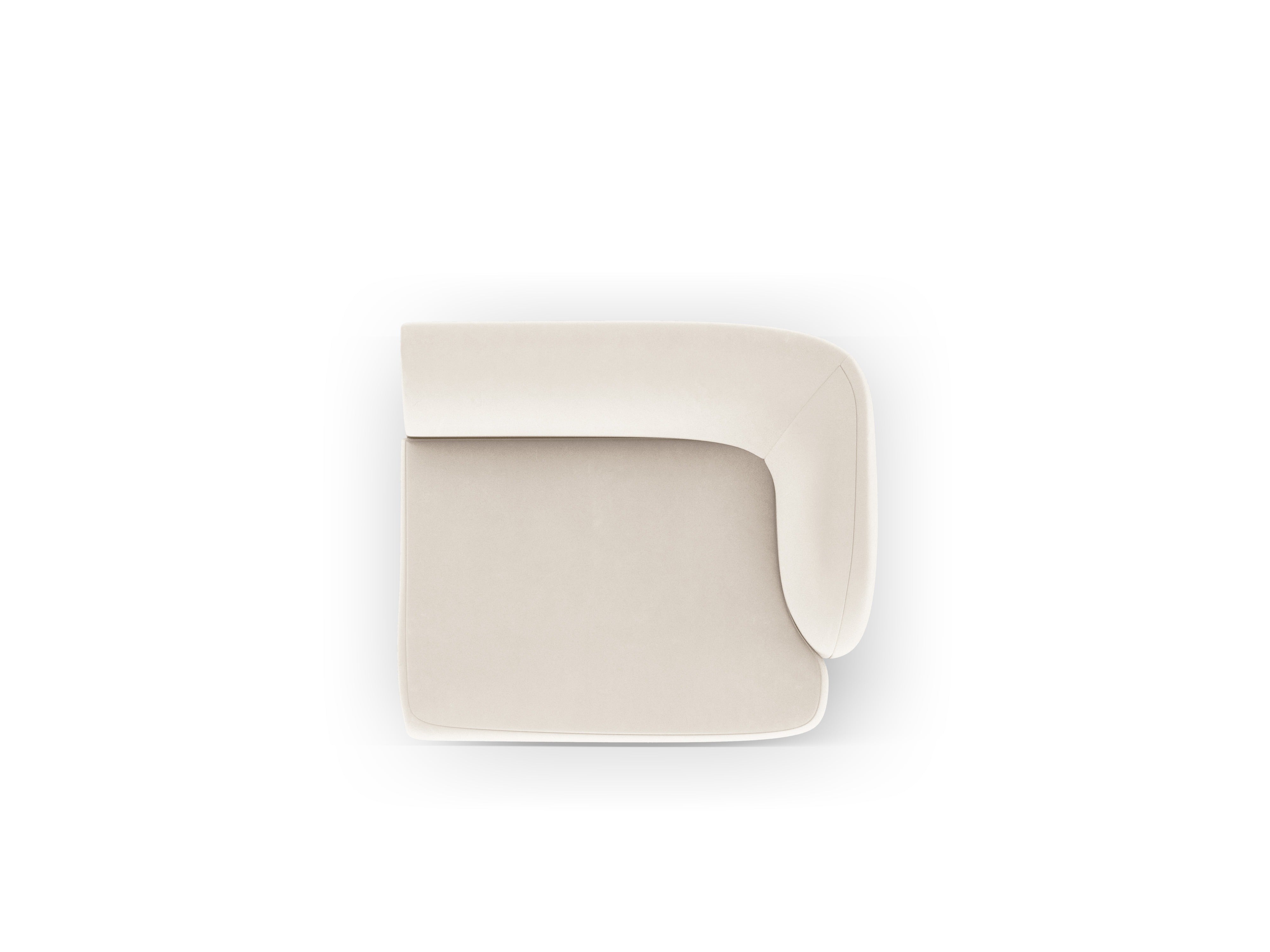 Modulaire fluwelen bank MILEY - rechter module lichtbeige