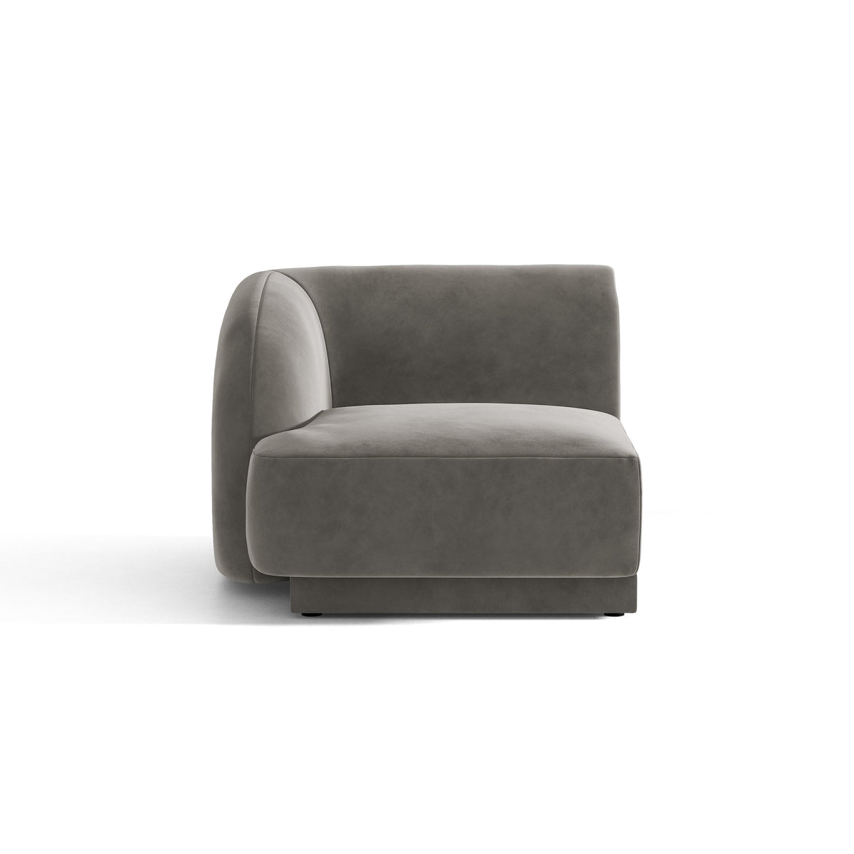 Sofa modułowa aksamitna MILEY - moduł lewostronny jasnoszary – Micadoni