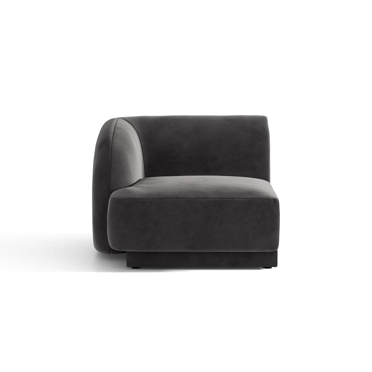Sofa modułowa aksamitna MILEY - moduł lewostronny szary – Micadoni