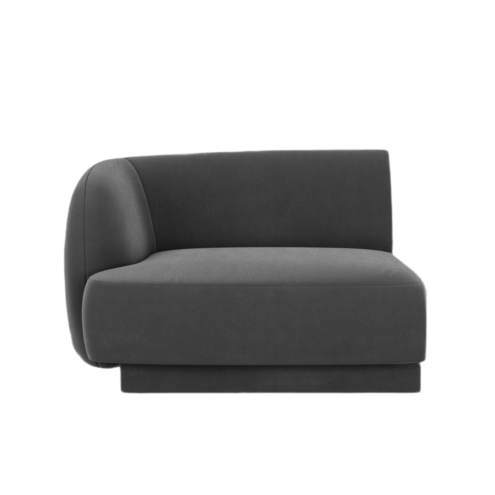 Samt-Modulsessel MILEY - linkes graues Modul