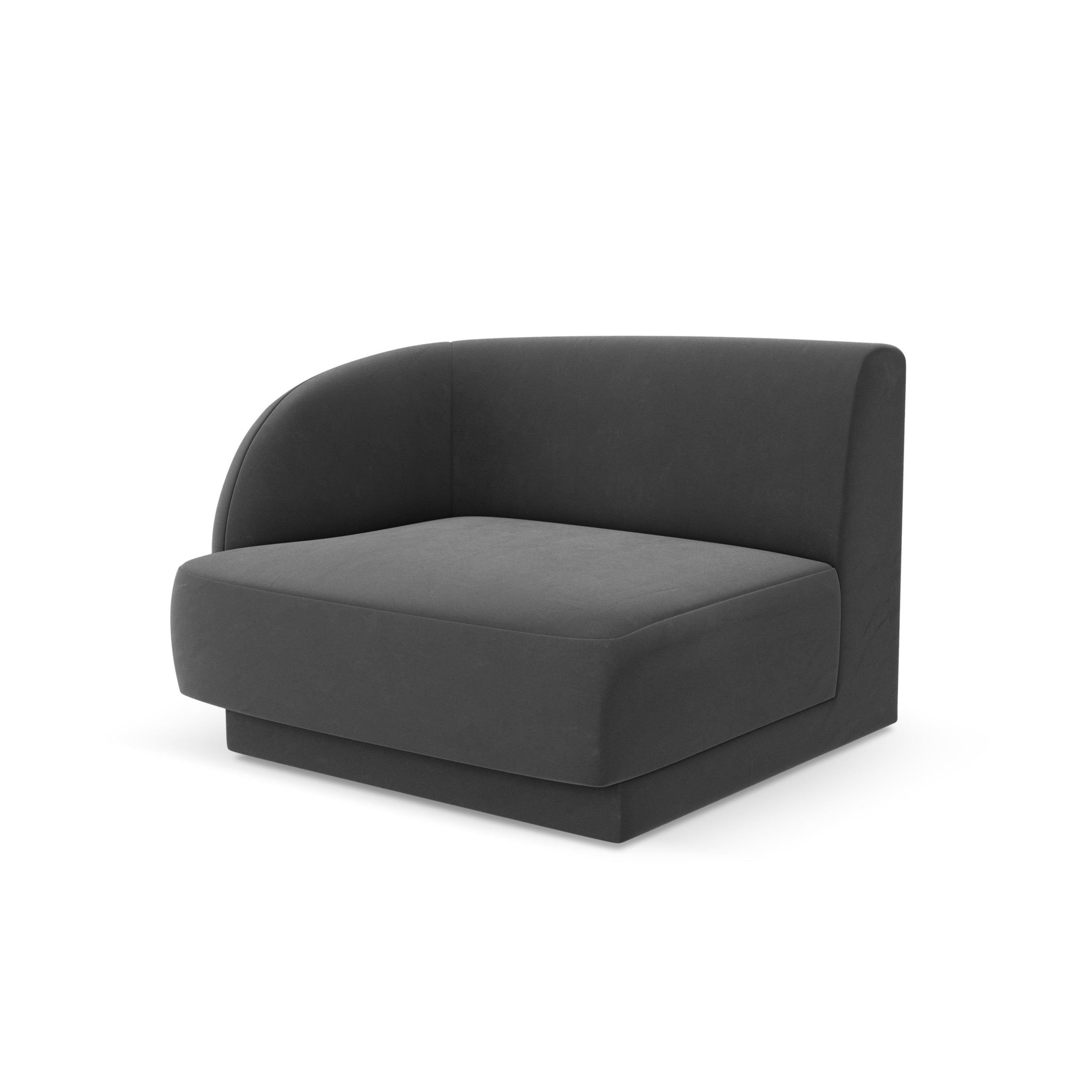 Samt-Modulsessel MILEY - linkes graues Modul