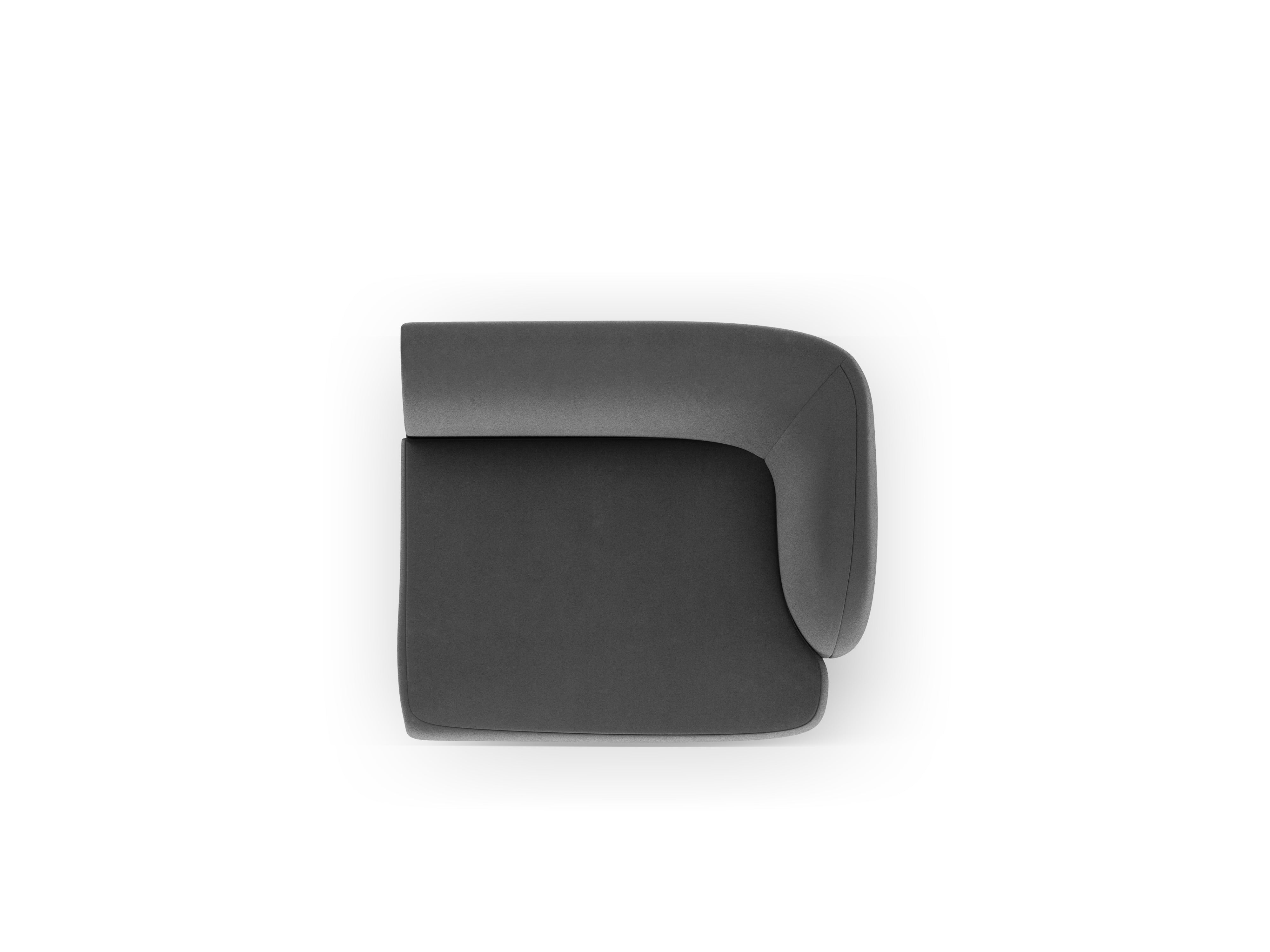 Samt-Modulsofa MILEY - rechte Modul grau