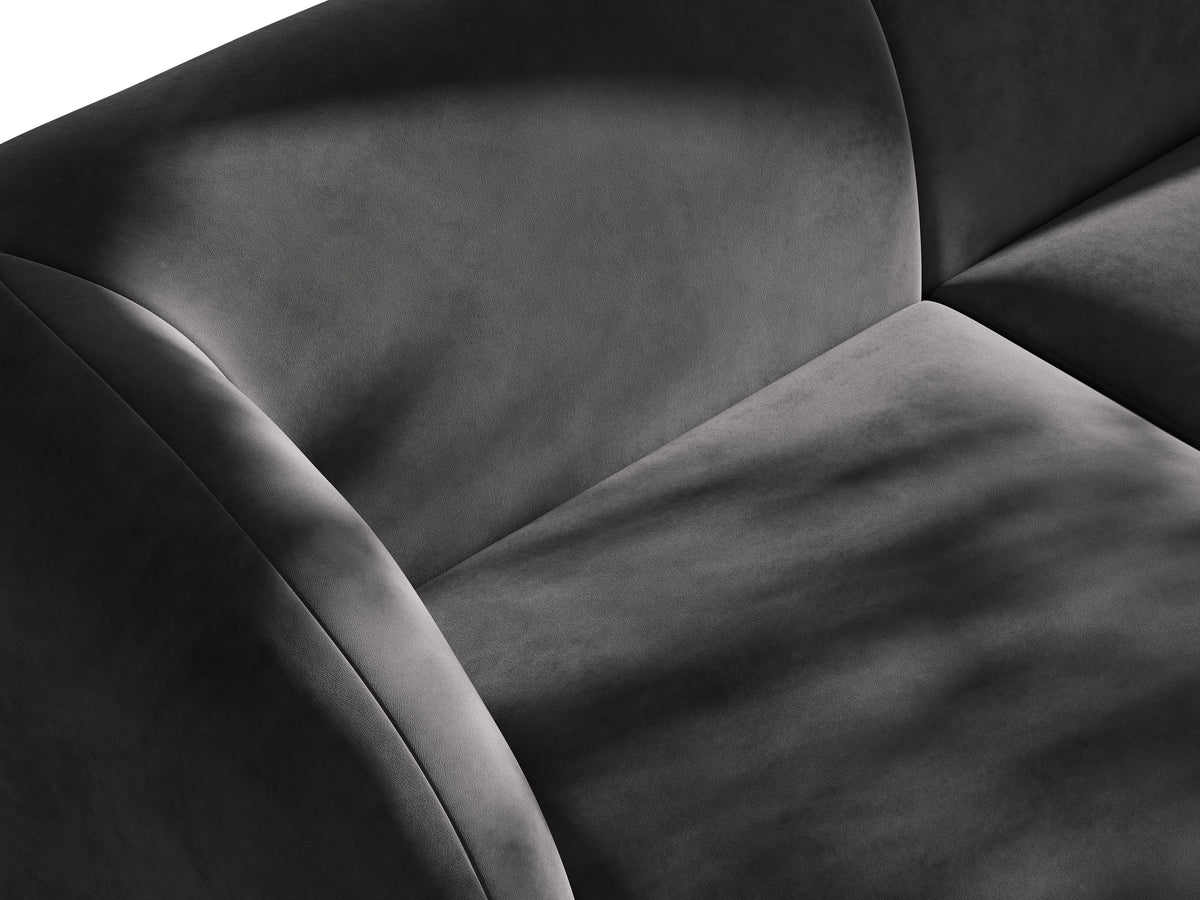 Sofa modułowa aksamitna MILEY - moduł lewostronny szary z podłokietnikami